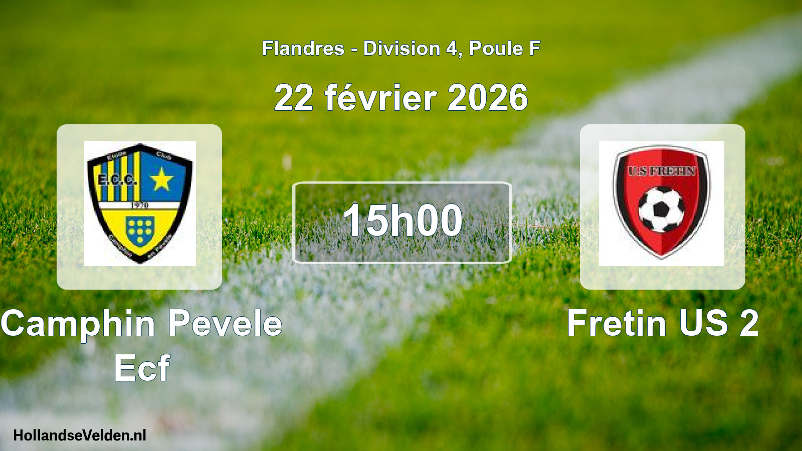 Match programmé: Camphin Pevele Ecf - Fretin US 2 (22 février 2026)