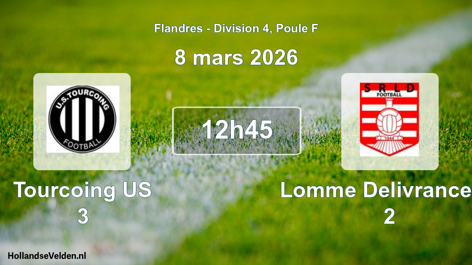 Match programmé: Tourcoing US 3 - Lomme Delivrance Sr 2 (8 mars 2026)