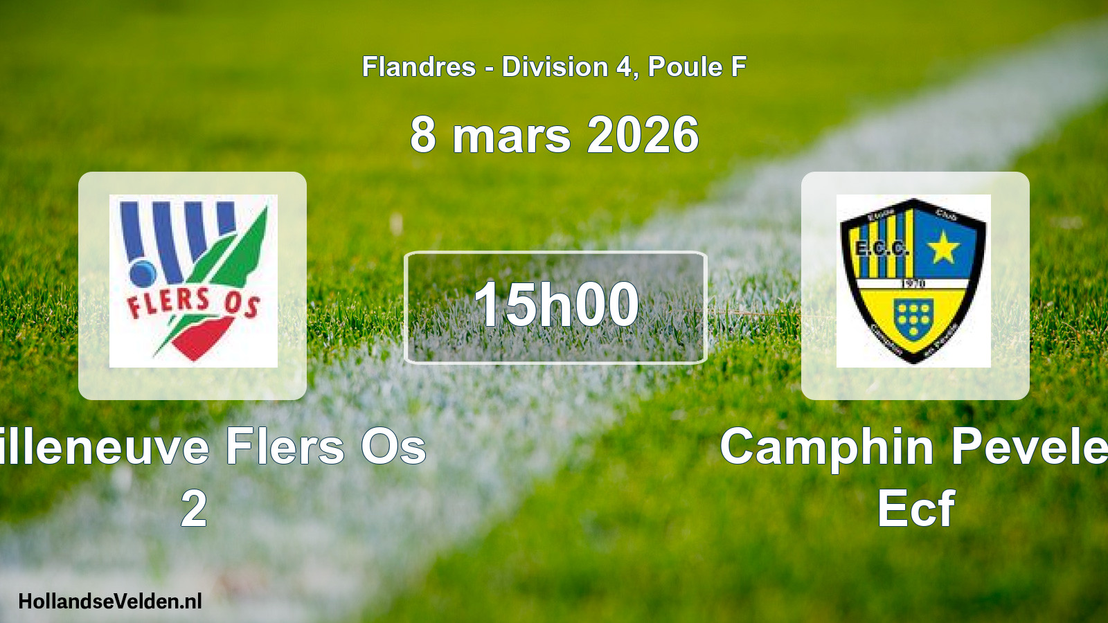 Match programmé: Villeneuve Flers Os 2 - Camphin Pevele Ecf (8 mars 2026)