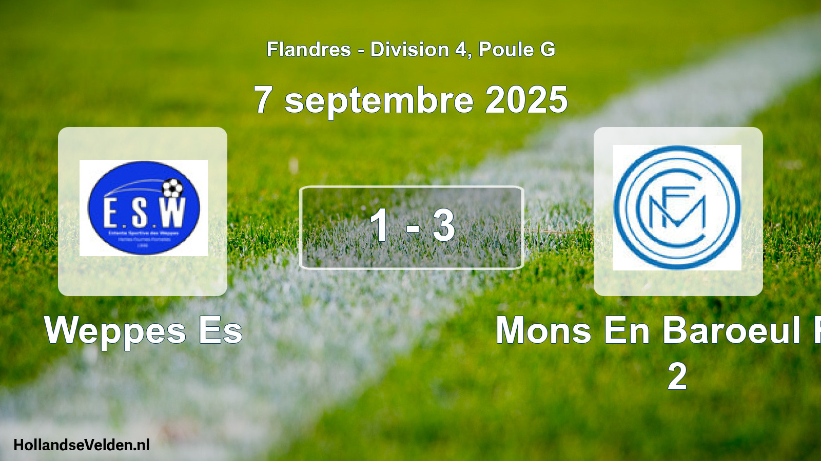 Gespeelde wedstrijd: Weppes Es - Mons En Baroeul FC 2 1 - 3 (7 september 2025)