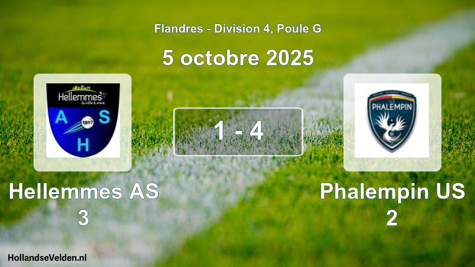 Match joué: Hellemmes AS 3 - Phalempin US 2 1 - 4 (5 octobre 2025)