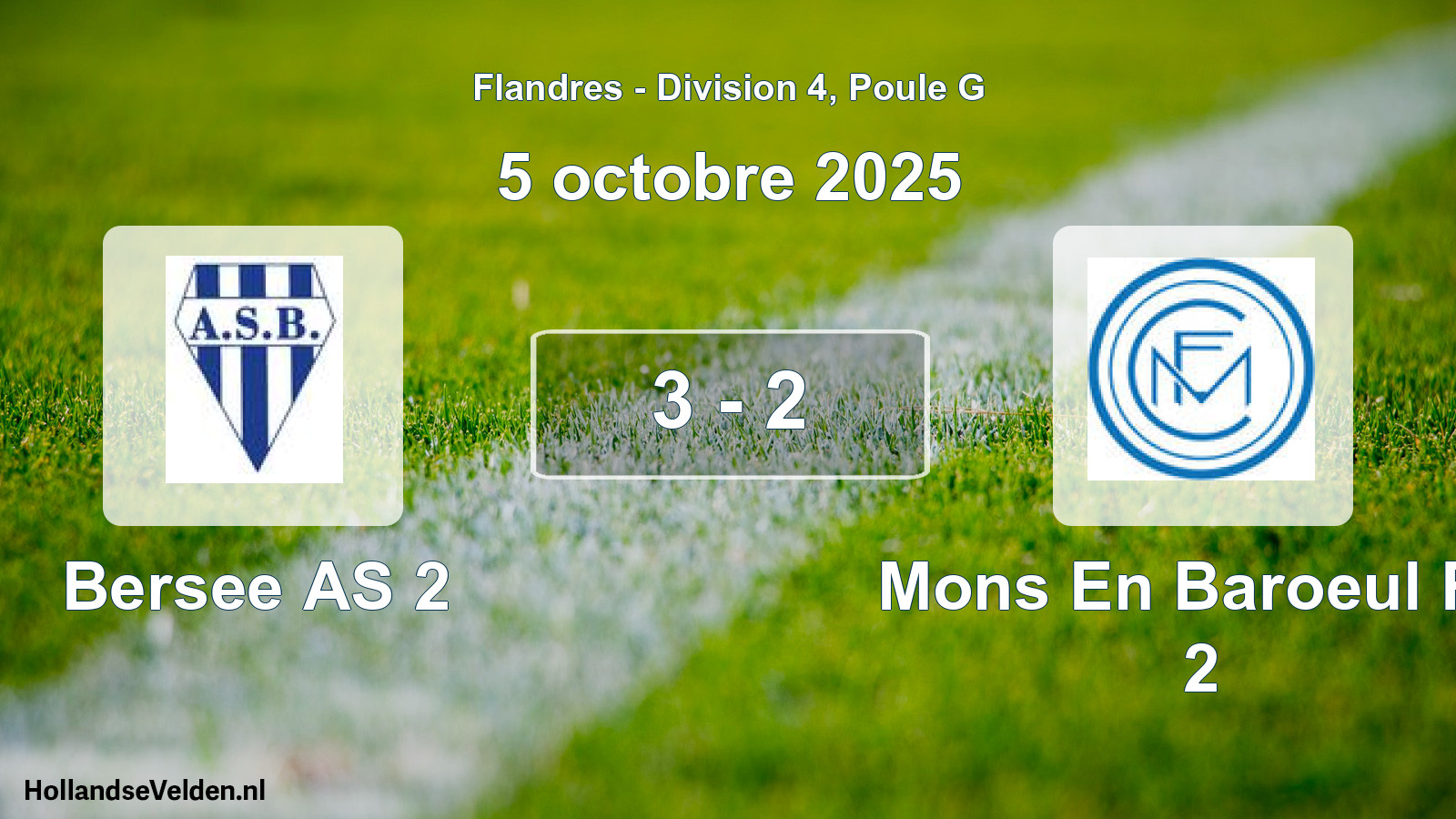 Match joué: Bersee AS 2 - Mons En Baroeul FC 2 3 - 2 (5 octobre 2025)