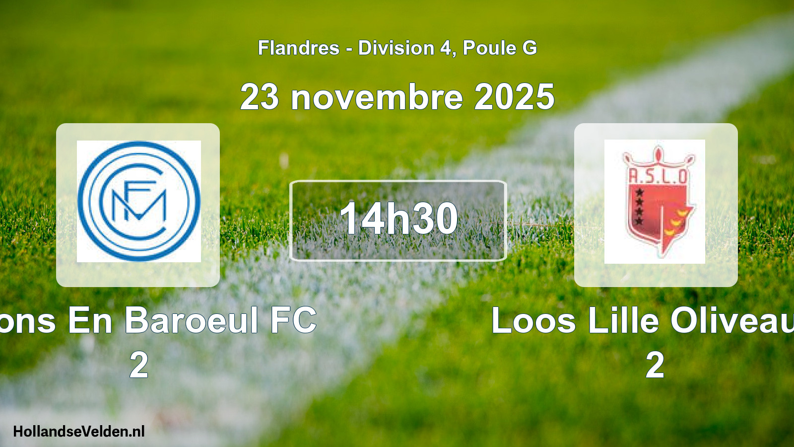Match programmé: Mons En Baroeul FC 2 - Loos Lille Oliveaux 2 (23 novembre 2025)