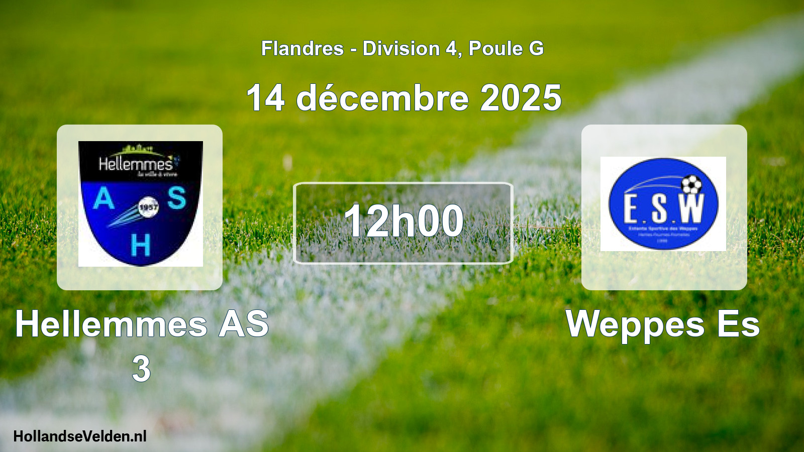 Scheduled Match: Hellemmes AS 3 - Weppes Es (14 December 2025)