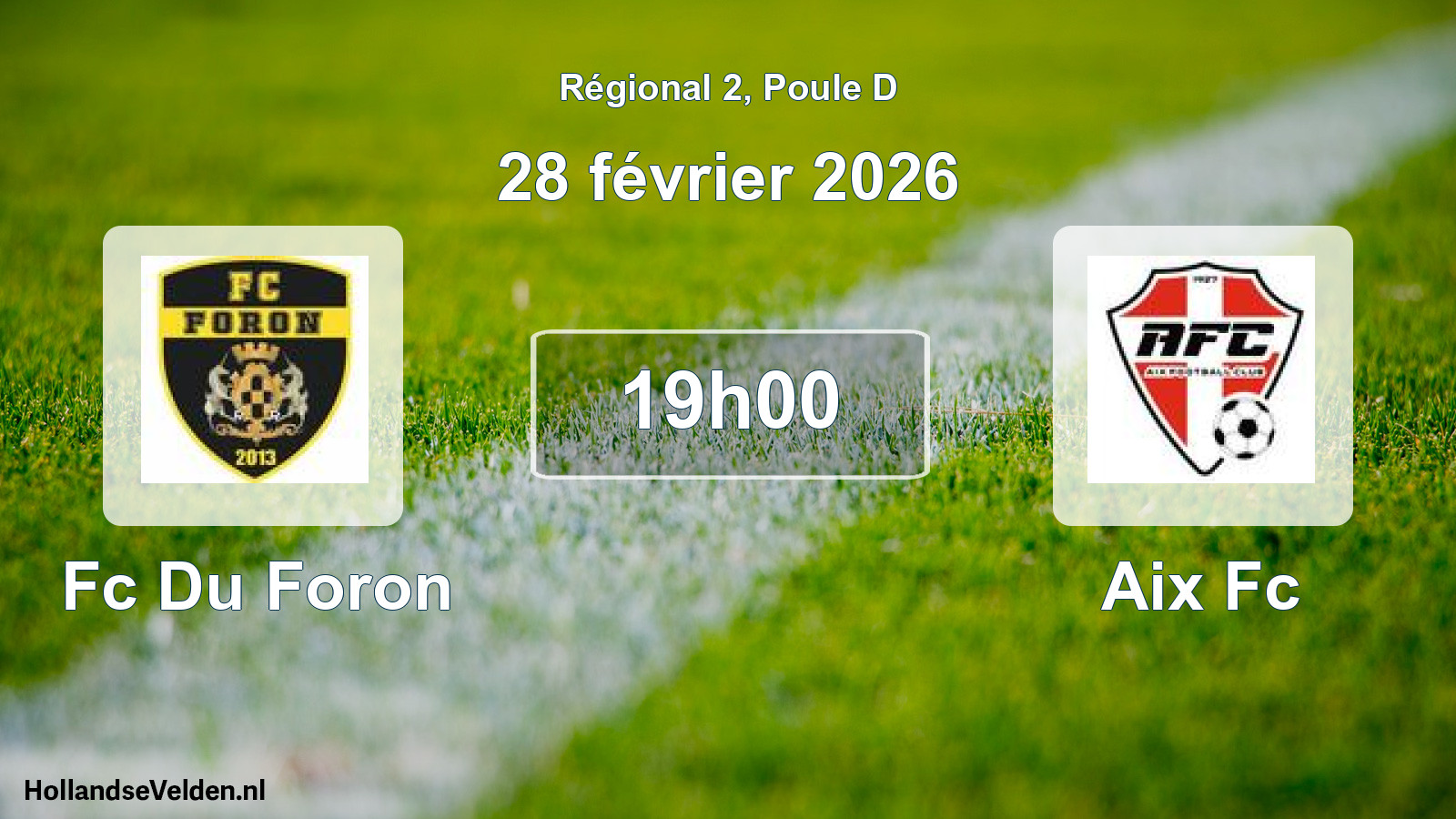 Scheduled Match: Fc Du Foron - Aix Fc (28 February 2026)