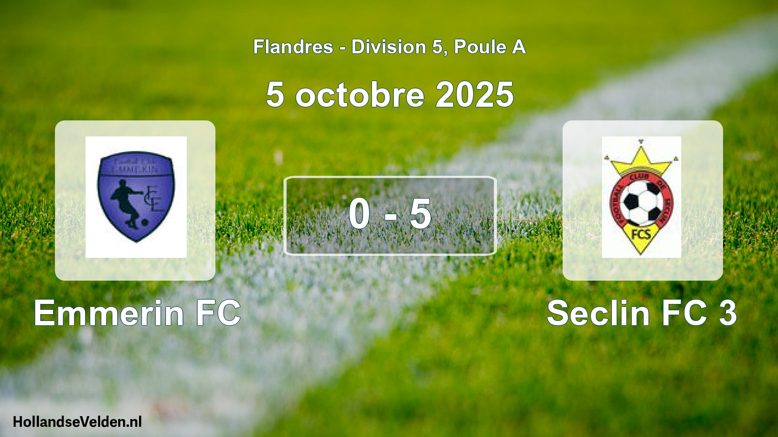 Match joué: Emmerin FC - Seclin FC 3 0 - 5 (5 octobre 2025)