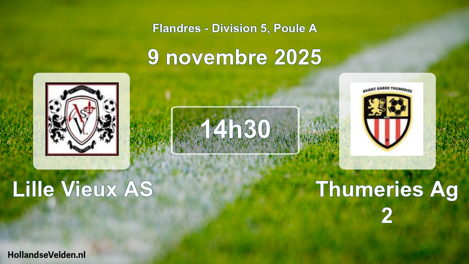 Match programmé: Lille Vieux AS - Thumeries Ag 2 (9 novembre 2025)
