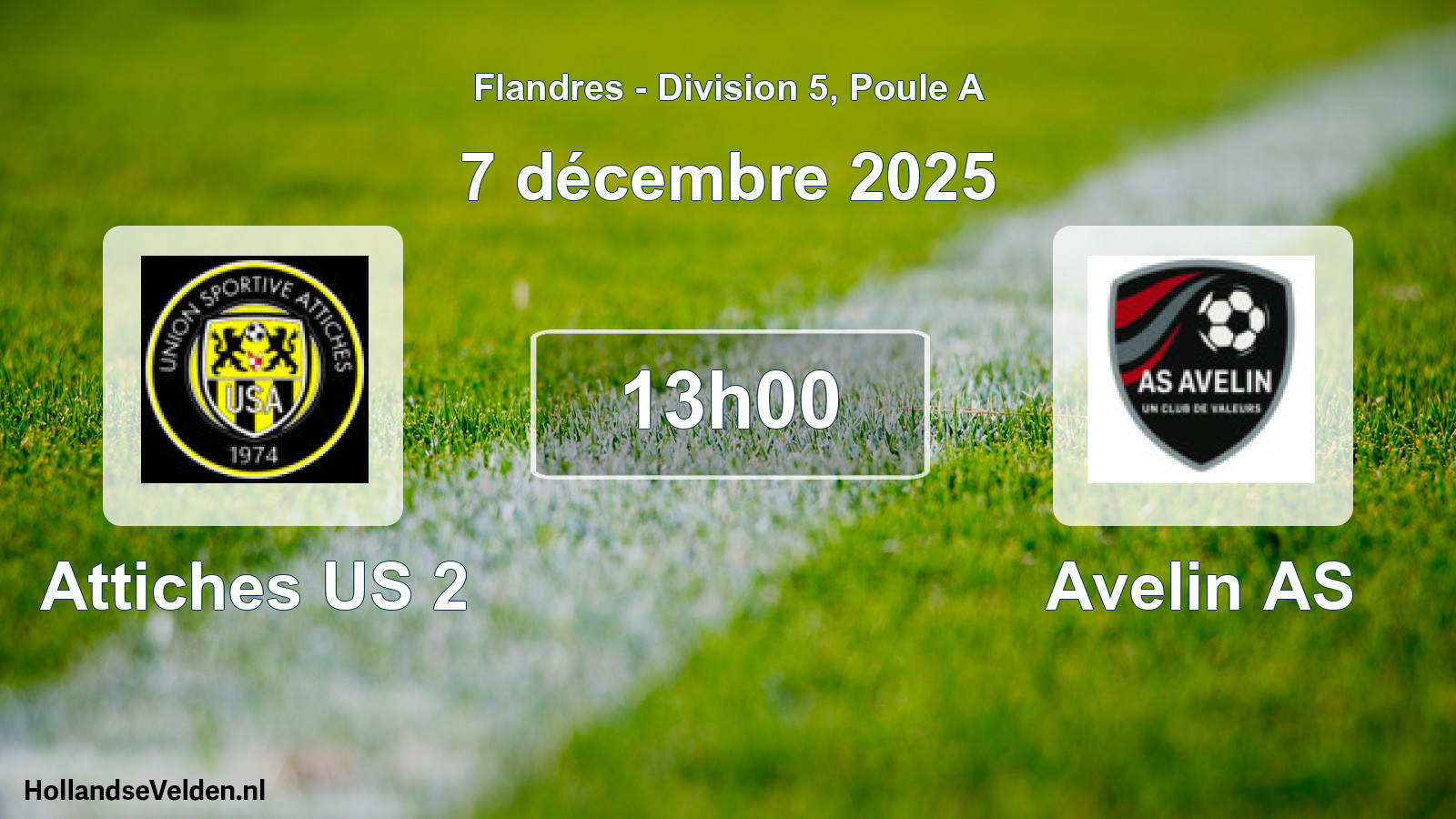 Match programmé: Attiches US 2 - Avelin AS (7 décembre 2025)