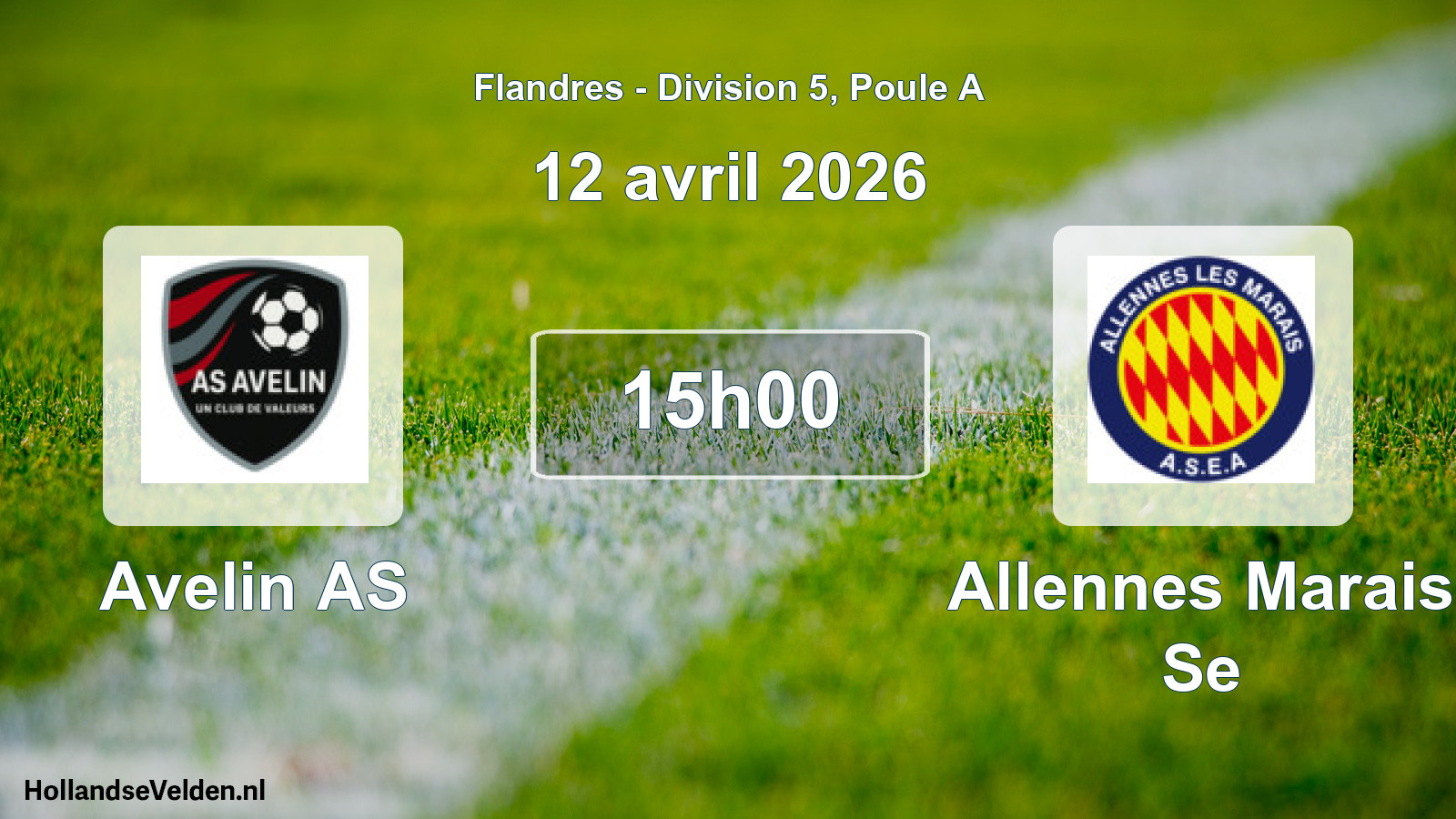 Match programmé: Avelin AS - Allennes Marais Se (12 avril 2026)