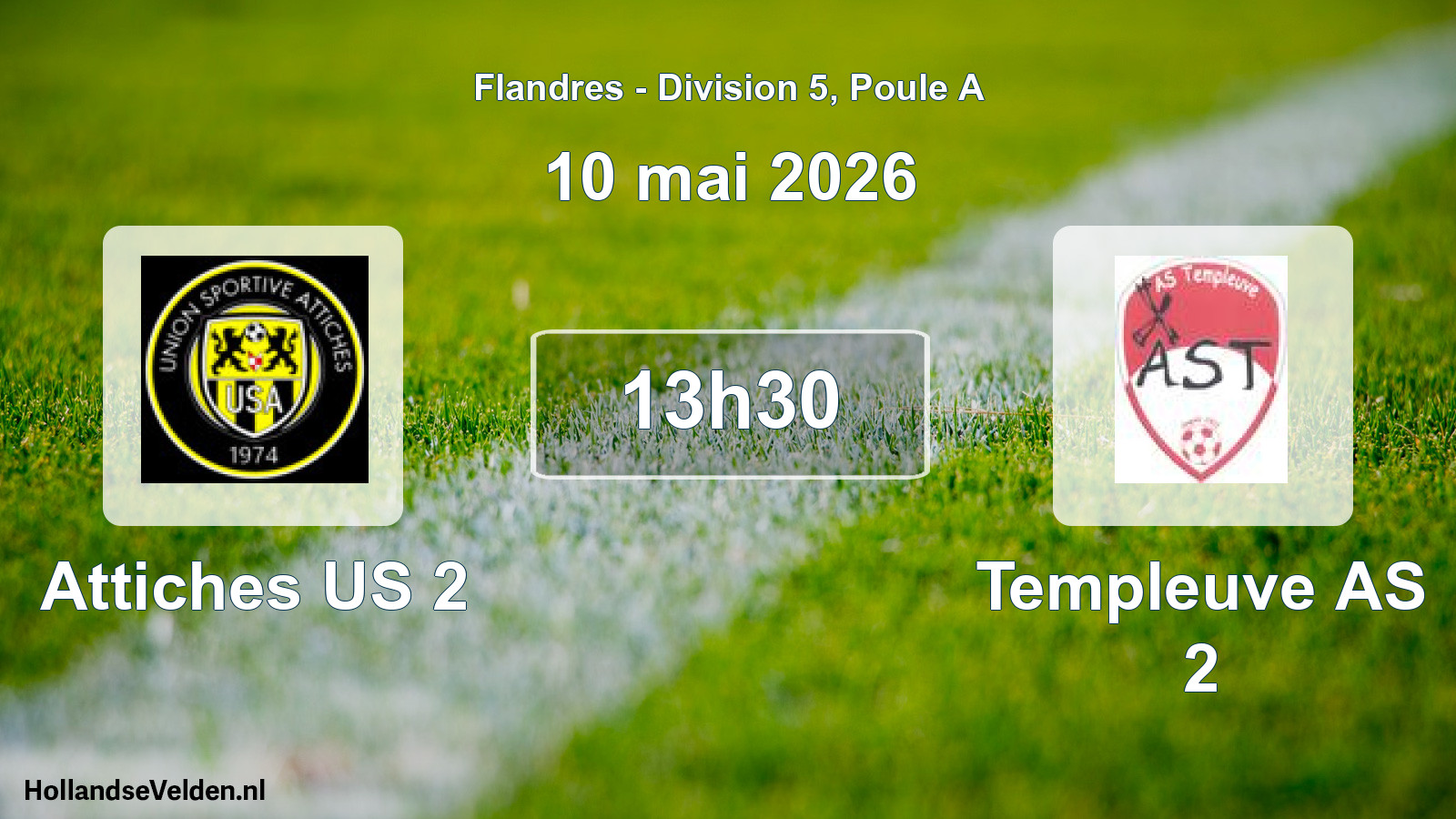 Match programmé: Attiches US 2 - Templeuve AS 2 (10 mai 2026)
