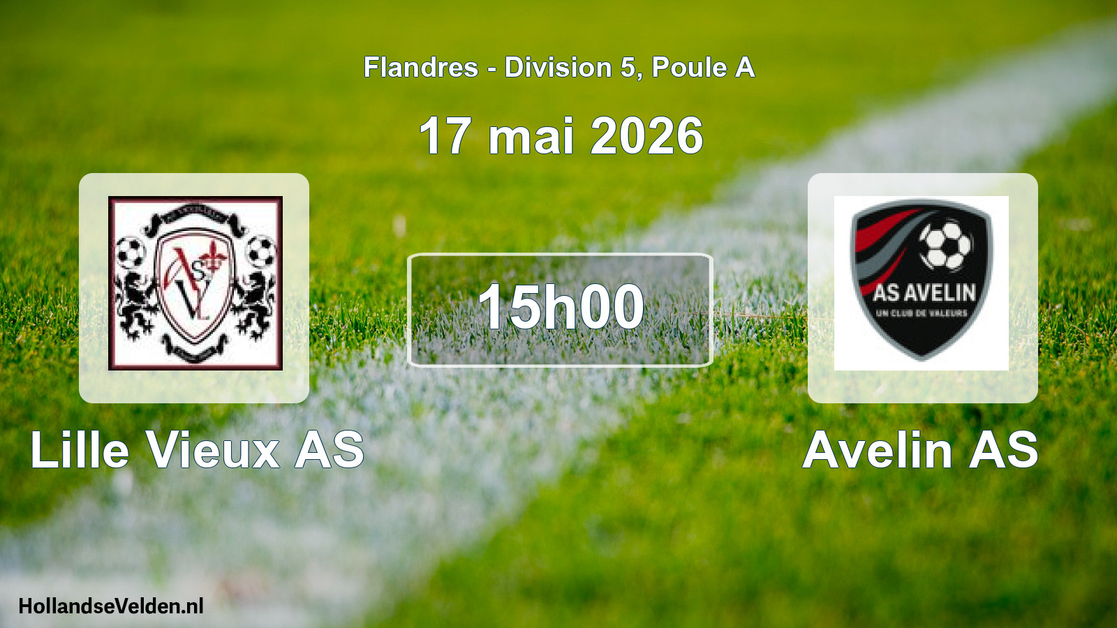 Match programmé: Lille Vieux AS - Avelin AS (17 mai 2026)