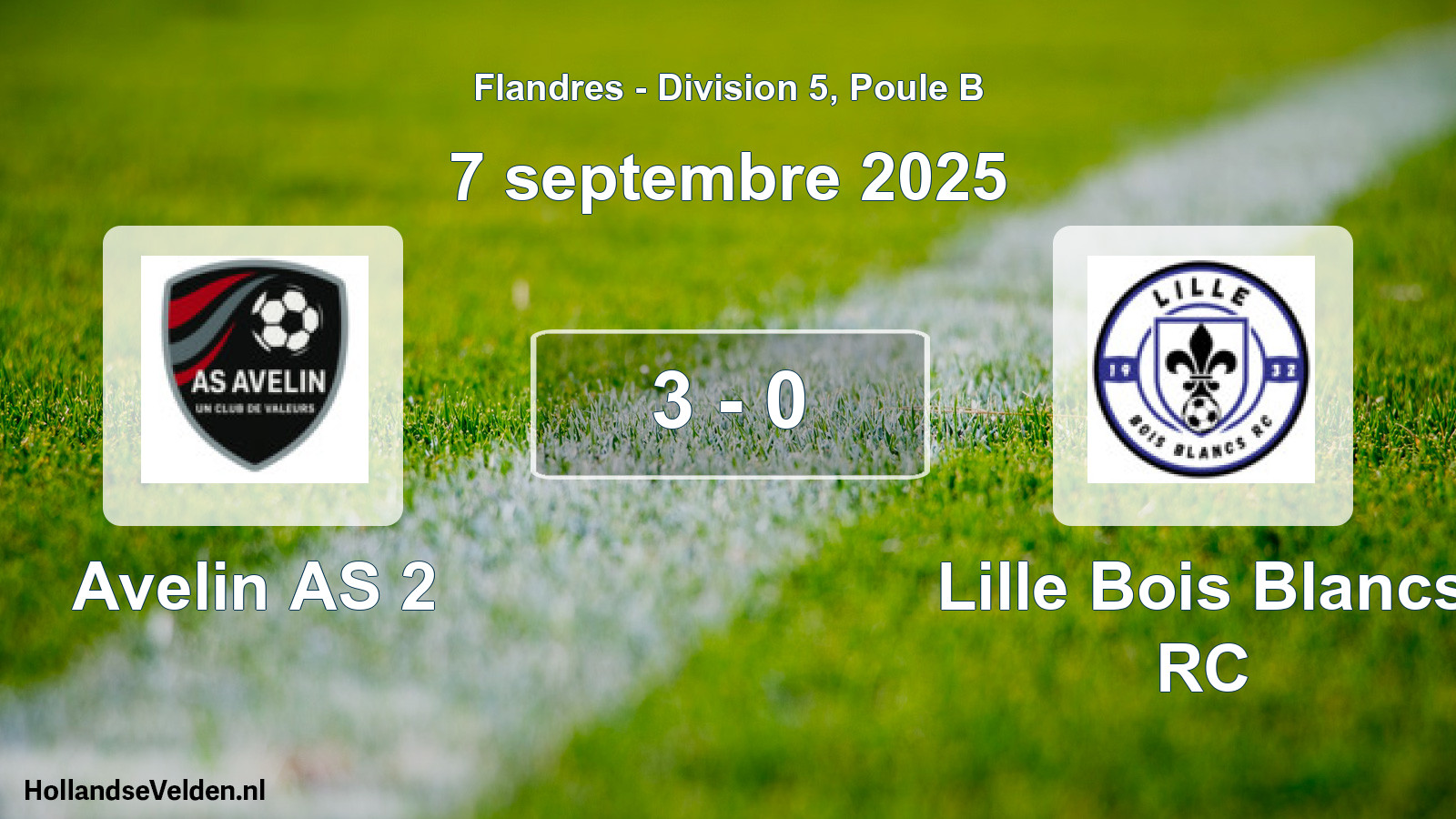 Total number of matches played: Avelin AS 2 - Lille Bois Blancs RC 3 - 0 (7 September 2025)