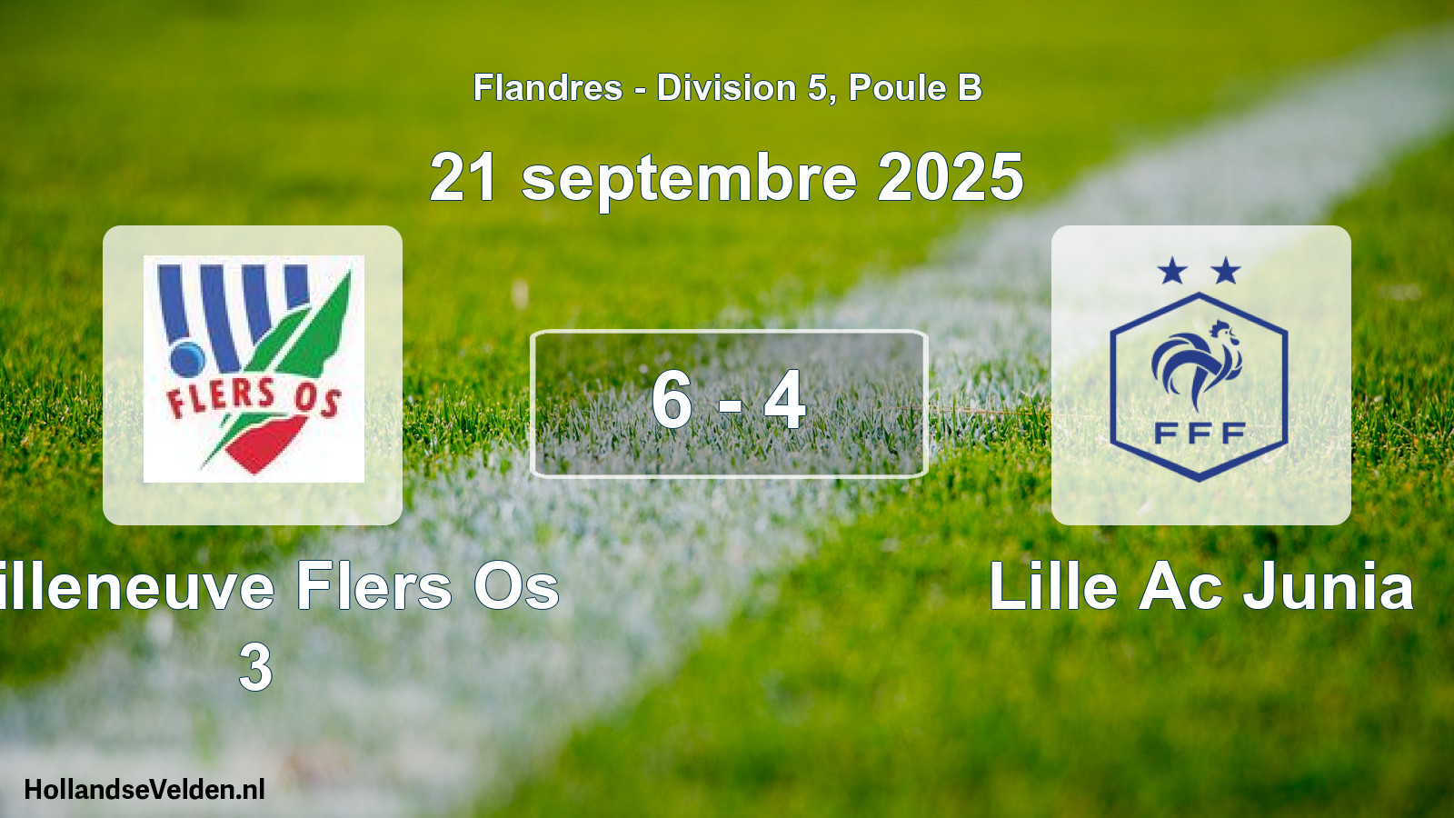 Total number of matches played: Villeneuve Flers Os 3 - Lille Ac Junia 6 - 4 (21 September 2025)