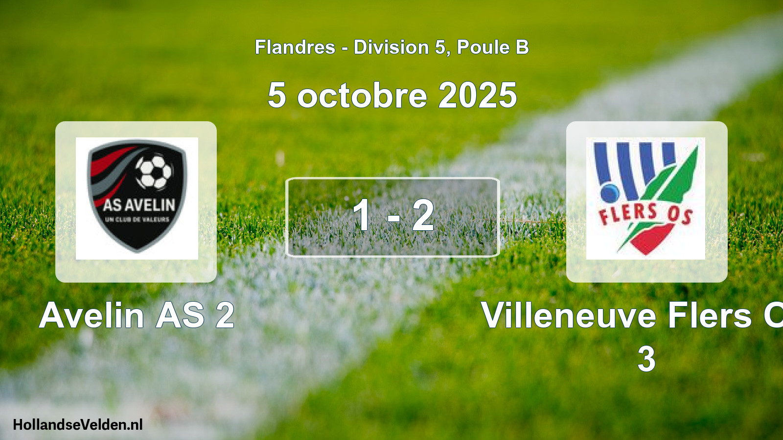 Total number of matches played: Avelin AS 2 - Villeneuve Flers Os 3 1 - 2 (5 October 2025)