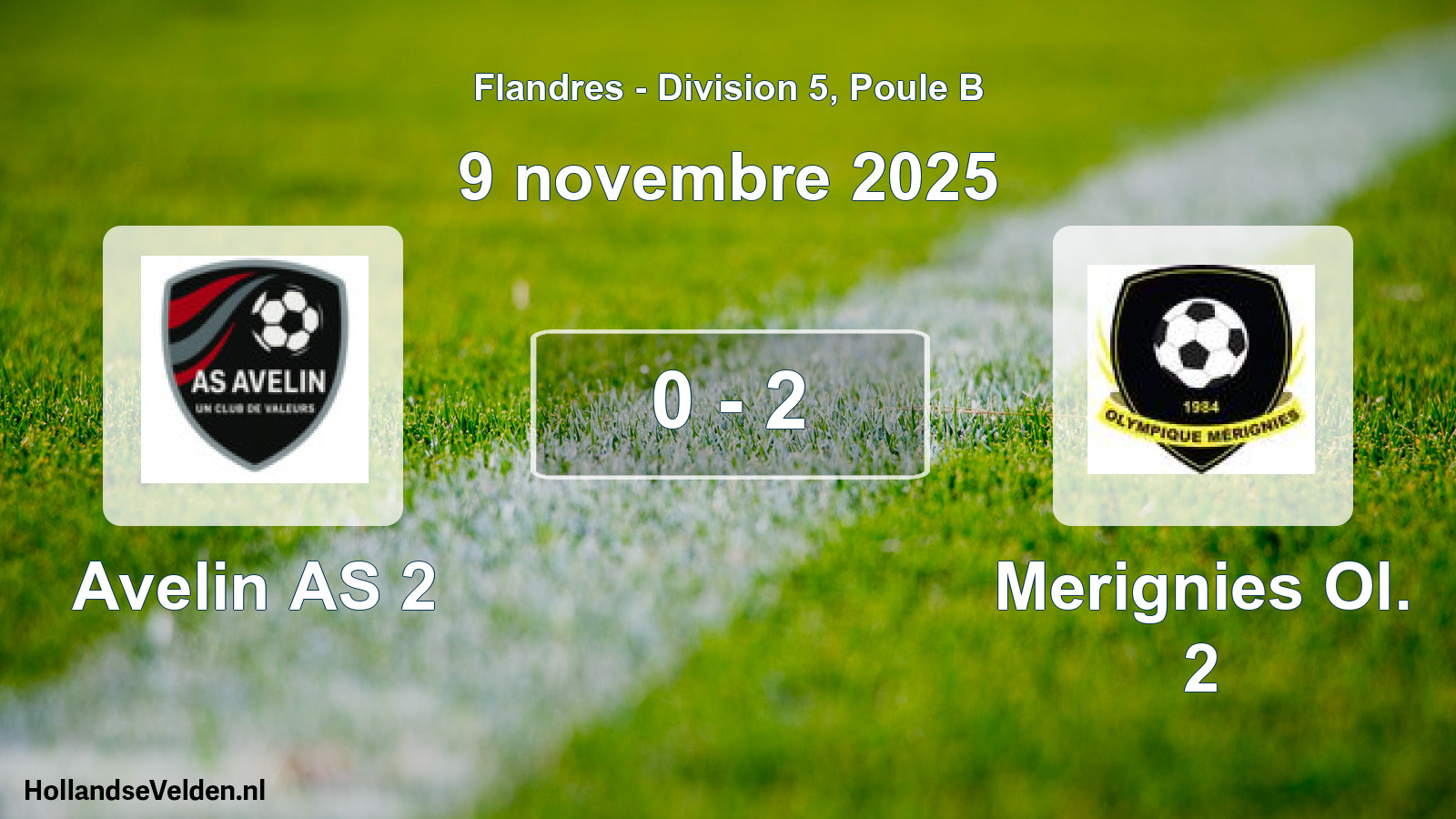 Total number of matches played: Avelin AS 2 - Merignies Ol. 2 0 - 2 (9 November 2025)