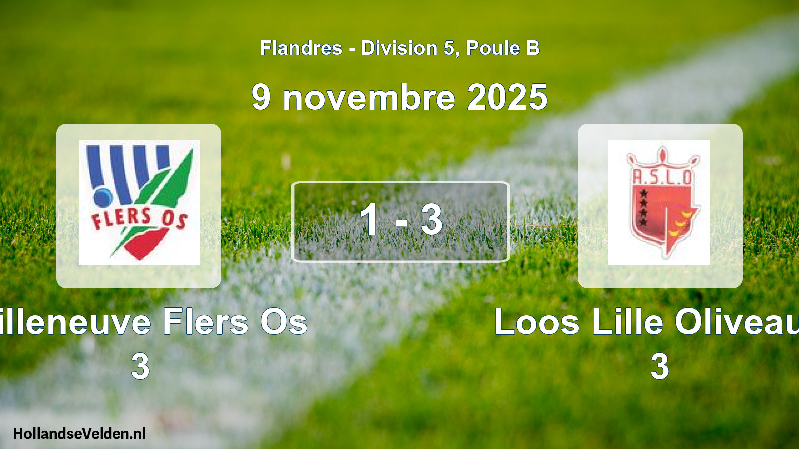 Match joué: Villeneuve Flers Os 3 - Loos Lille Oliveaux 3 1 - 3 (9 novembre 2025)