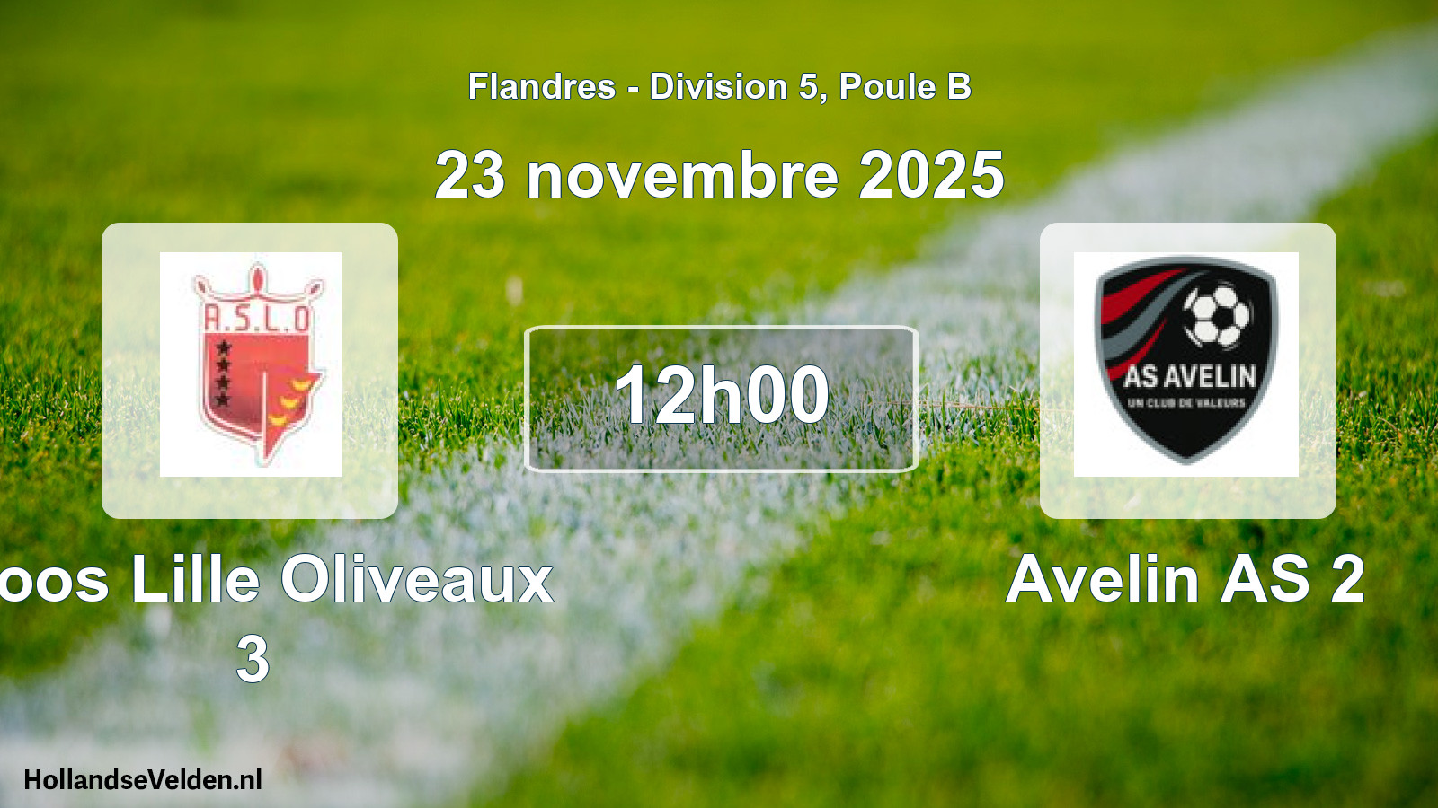 Match programmé: Loos Lille Oliveaux 3 - Avelin AS 2 (23 novembre 2025)