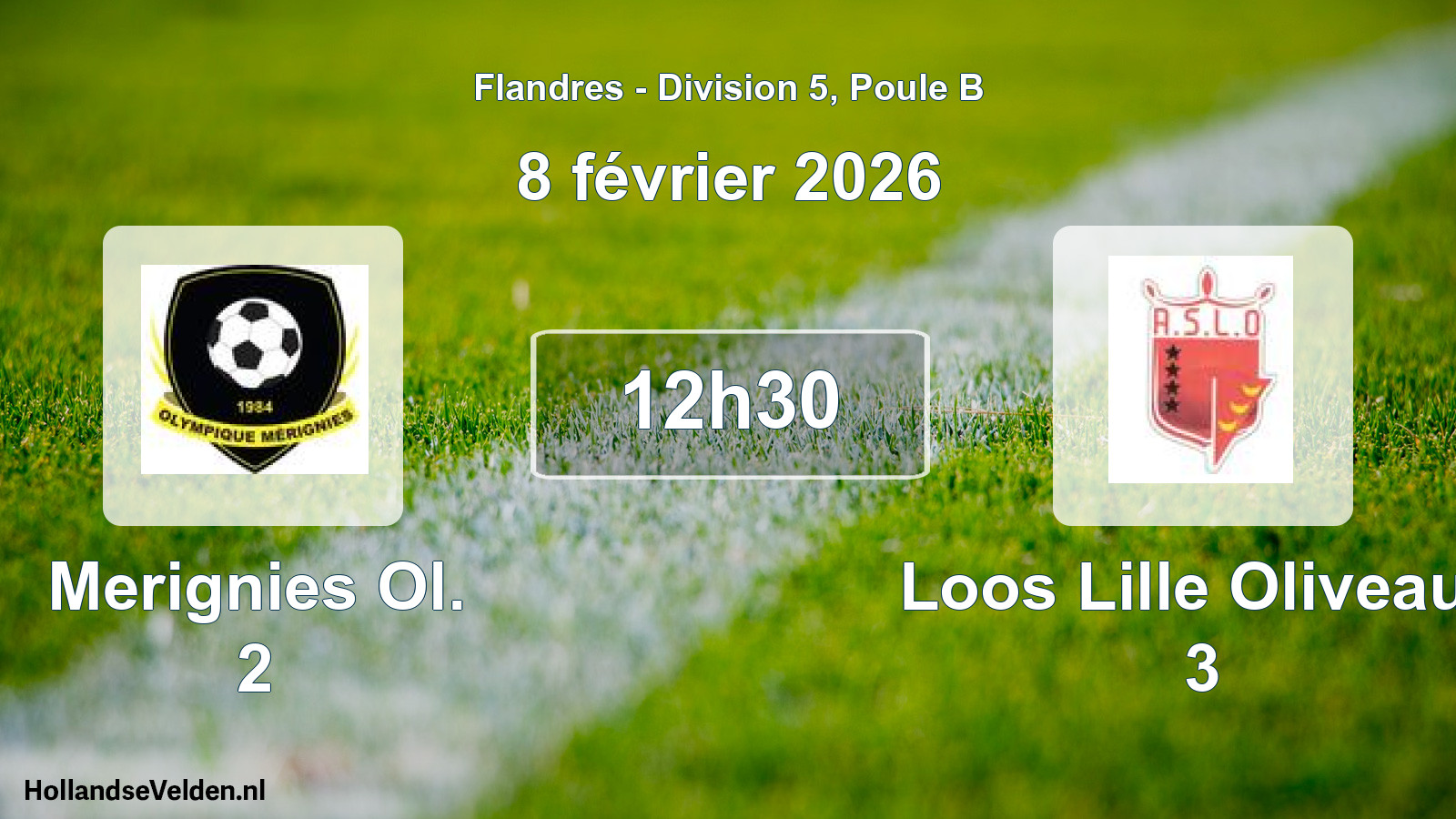 Match programmé: Merignies Ol. 2 - Loos Lille Oliveaux 3 (8 février 2026)