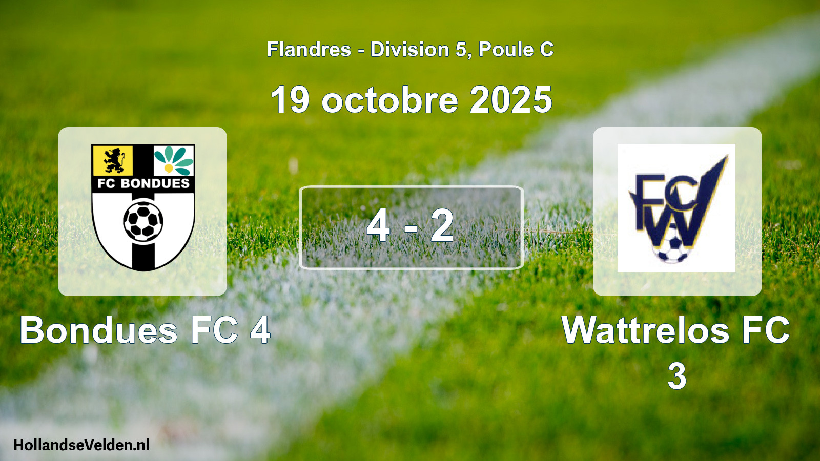 Total number of matches played: Bondues FC 4 - Wattrelos FC 3 4 - 2 (19 October 2025)