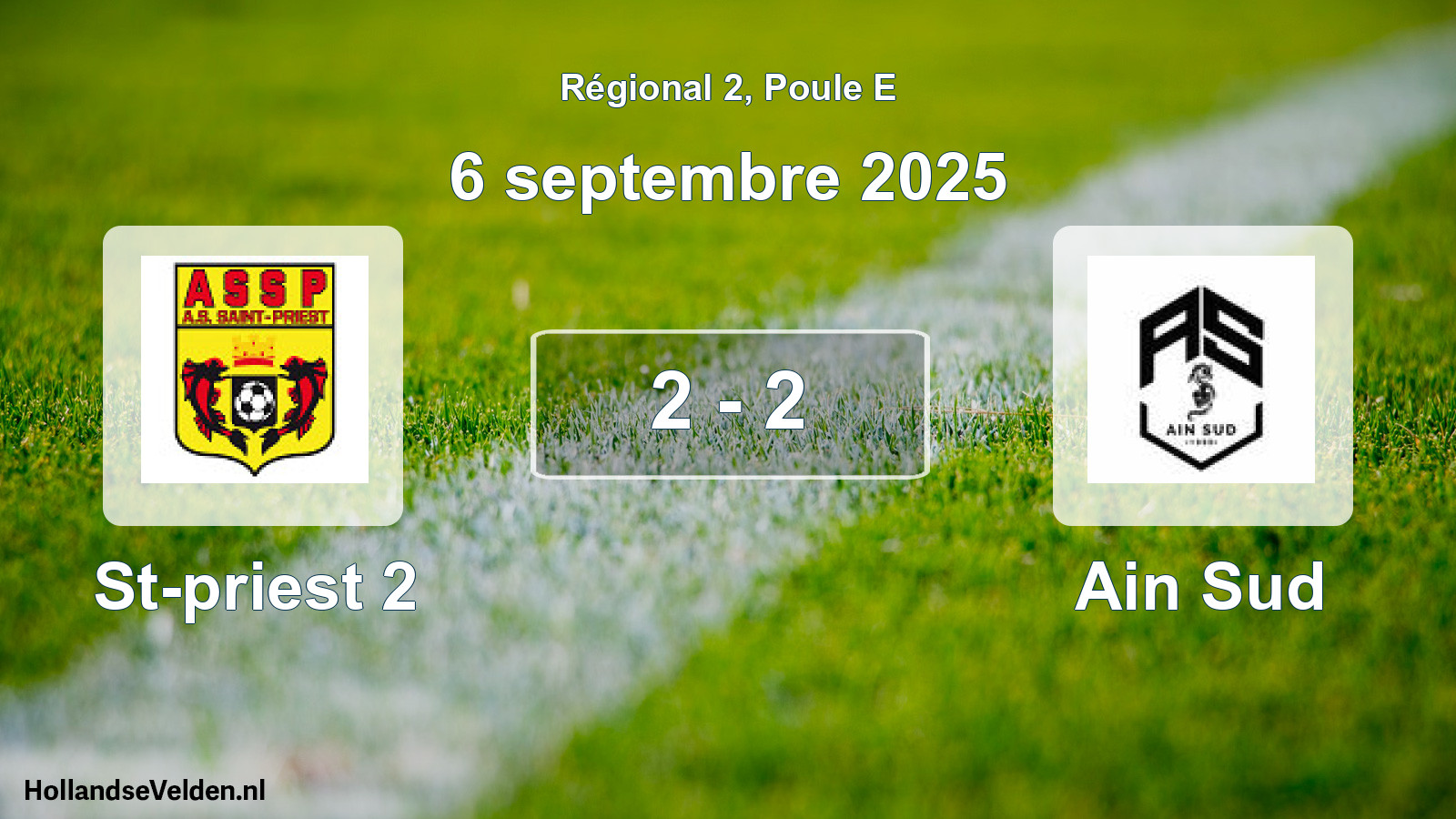 Gespeelde wedstrijd: St-priest 2 - Ain Sud 2 - 2 (6 september 2025)