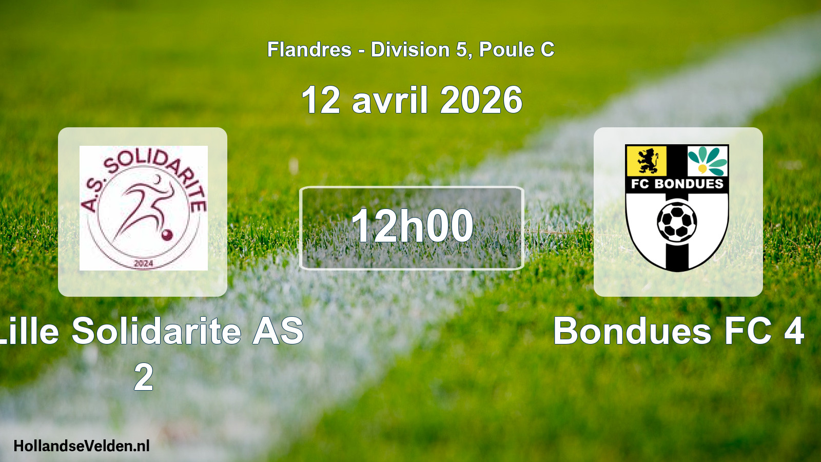 Scheduled Match: Lille Solidarite AS 2 - Bondues FC 4 (12 April 2026)
