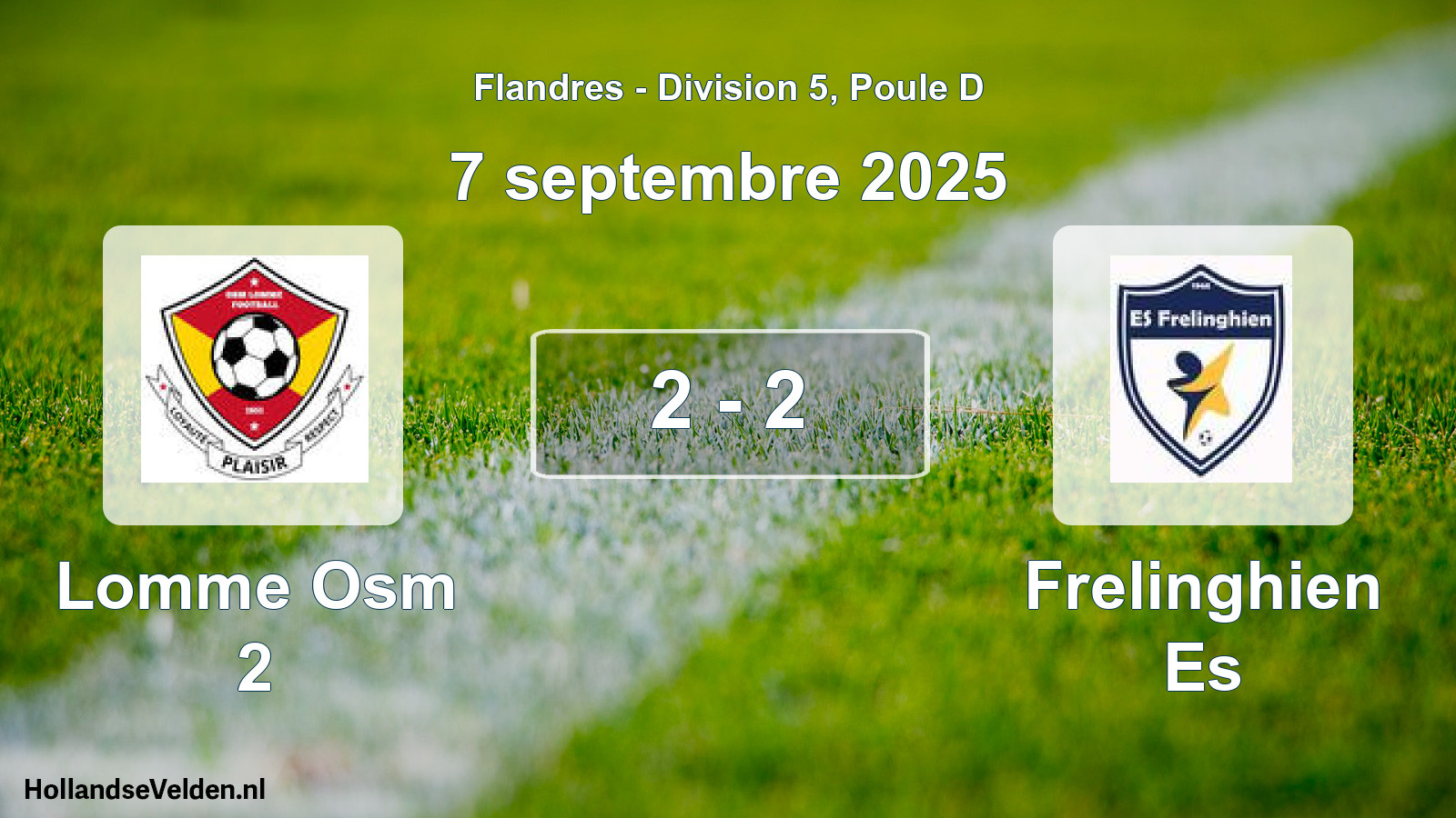 Match joué: Lomme Osm 2 - Frelinghien Es 2 - 2 (7 septembre 2025)