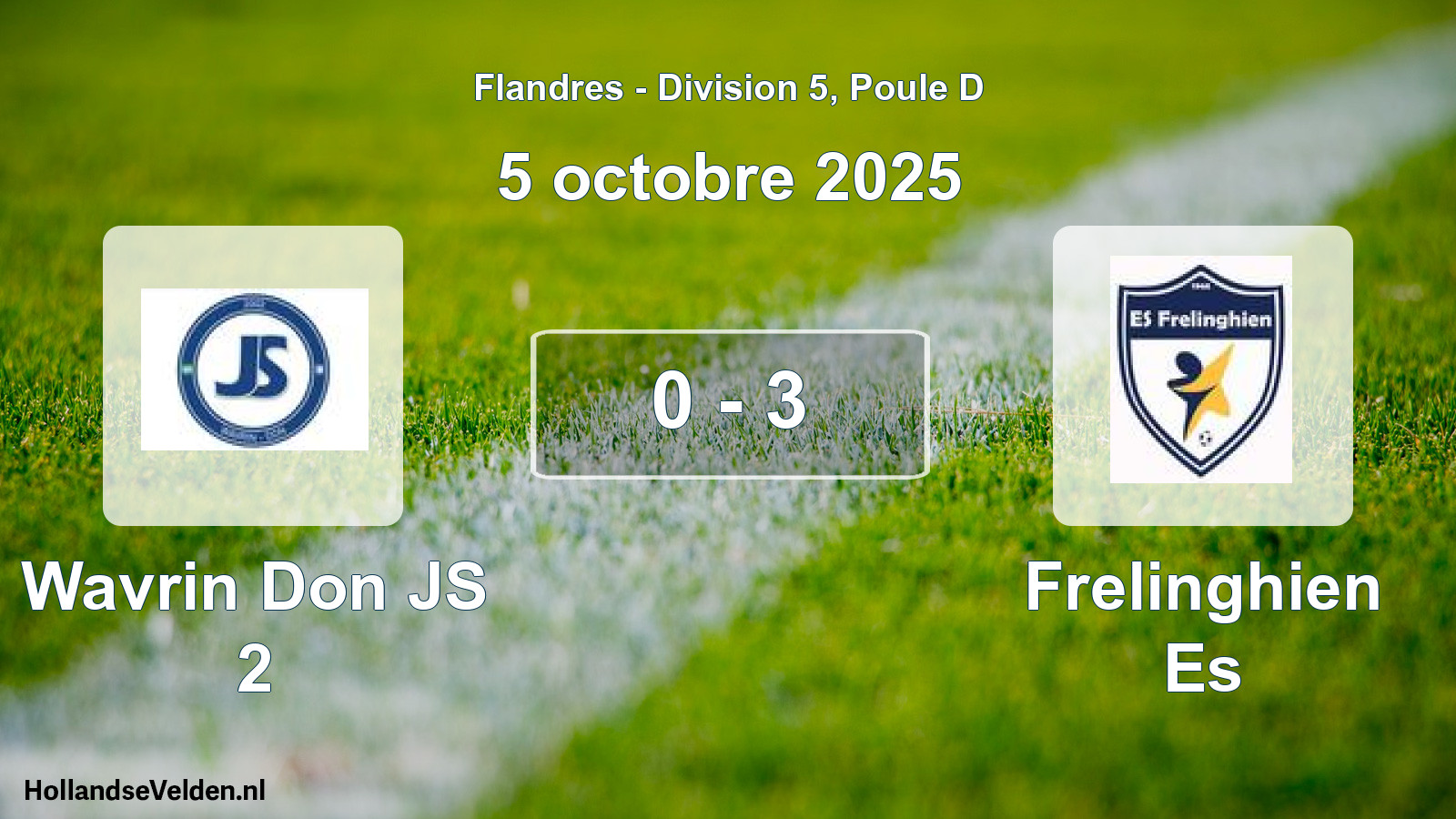 Gespeelde wedstrijd: Wavrin Don JS 2 - Frelinghien Es 0 - 3 (5 oktober 2025)