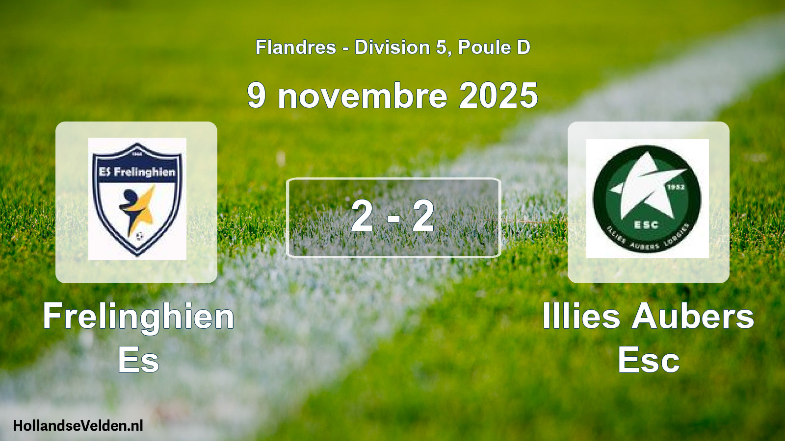 Match joué: Frelinghien Es - Illies Aubers Esc 2 - 2 (9 novembre 2025)