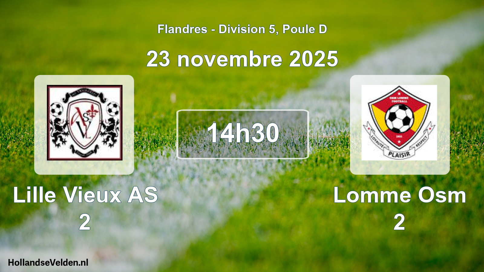 Match programmé: Lille Vieux AS 2 - Lomme Osm 2 (23 novembre 2025)