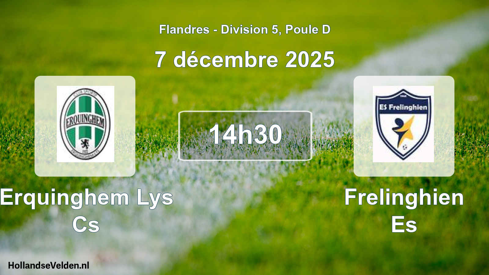 Match programmé: Erquinghem Lys Cs - Frelinghien Es (7 décembre 2025)