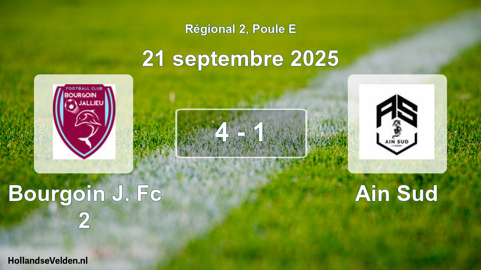 Total number of matches played: Bourgoin J. Fc 2 - Ain Sud 4 - 1 (21 September 2025)