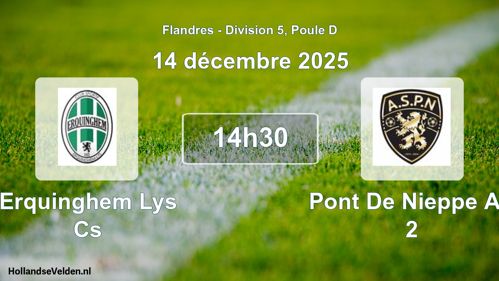 Match programmé: Erquinghem Lys Cs - Pont De Nieppe AS 2 (14 décembre 2025)