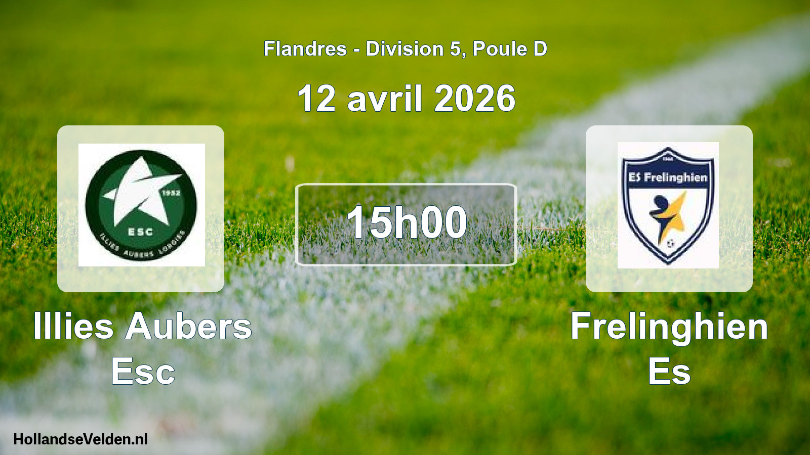 Match programmé: Illies Aubers Esc - Frelinghien Es (12 avril 2026)