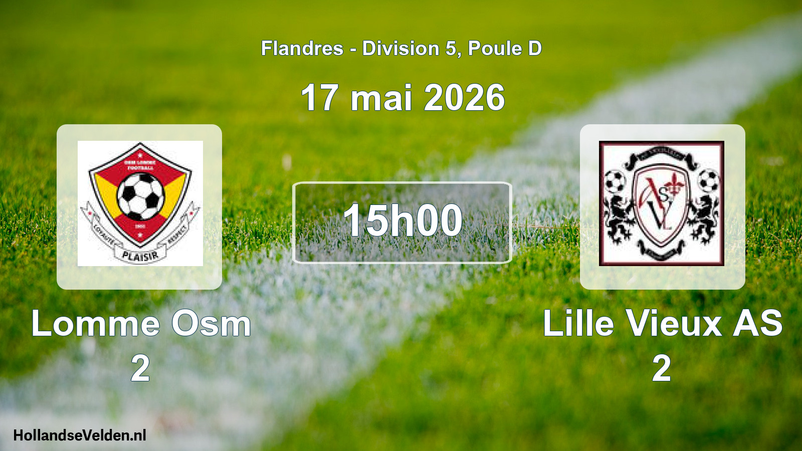 Match programmé: Lomme Osm 2 - Lille Vieux AS 2 (17 mai 2026)