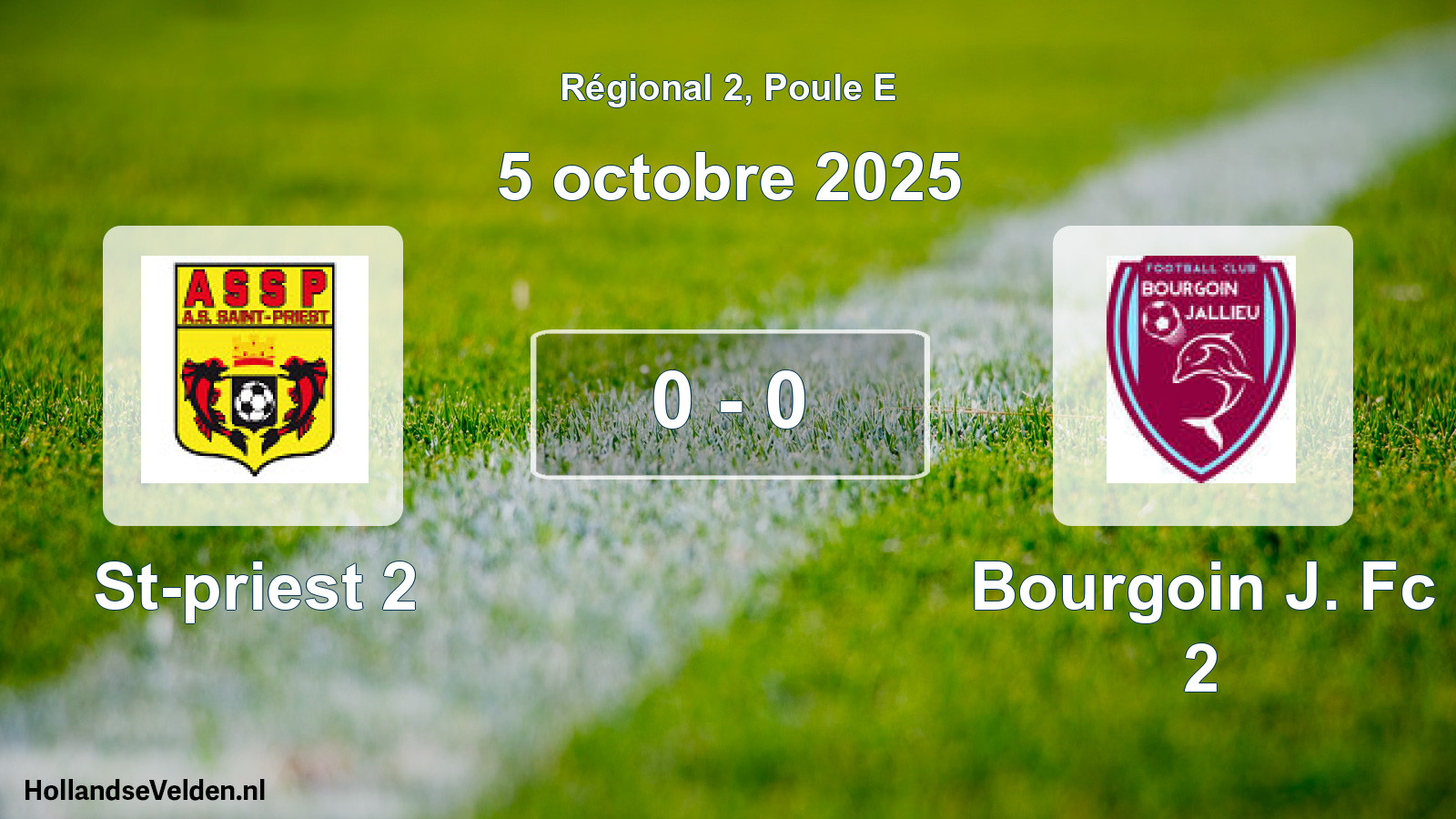 Gespeelde wedstrijd: St-priest 2 - Bourgoin J. Fc 2 0 - 0 (5 octobre 2025)