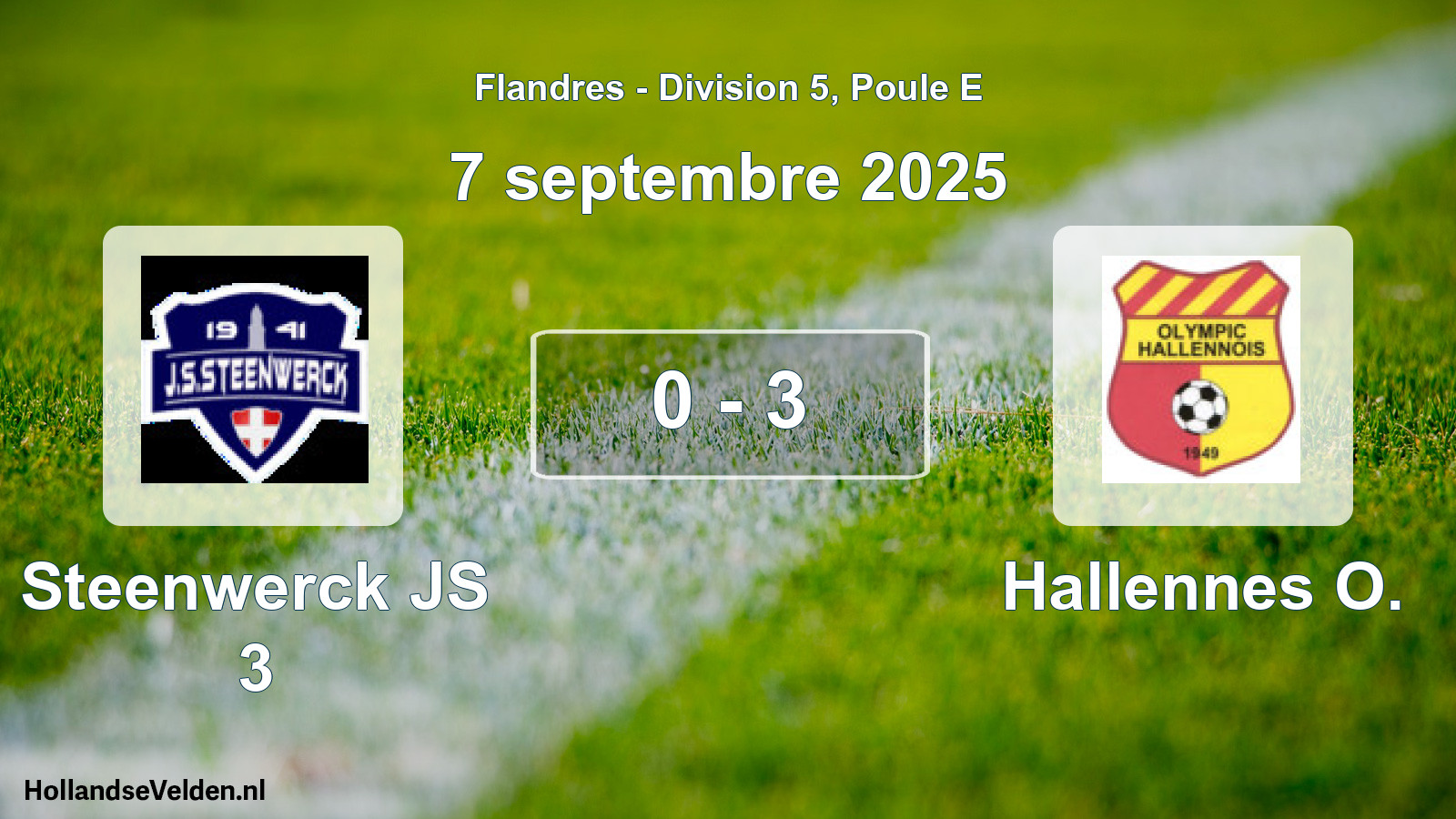 Match joué: Steenwerck JS 3 - Hallennes O. 0 - 3 (7 septembre 2025)