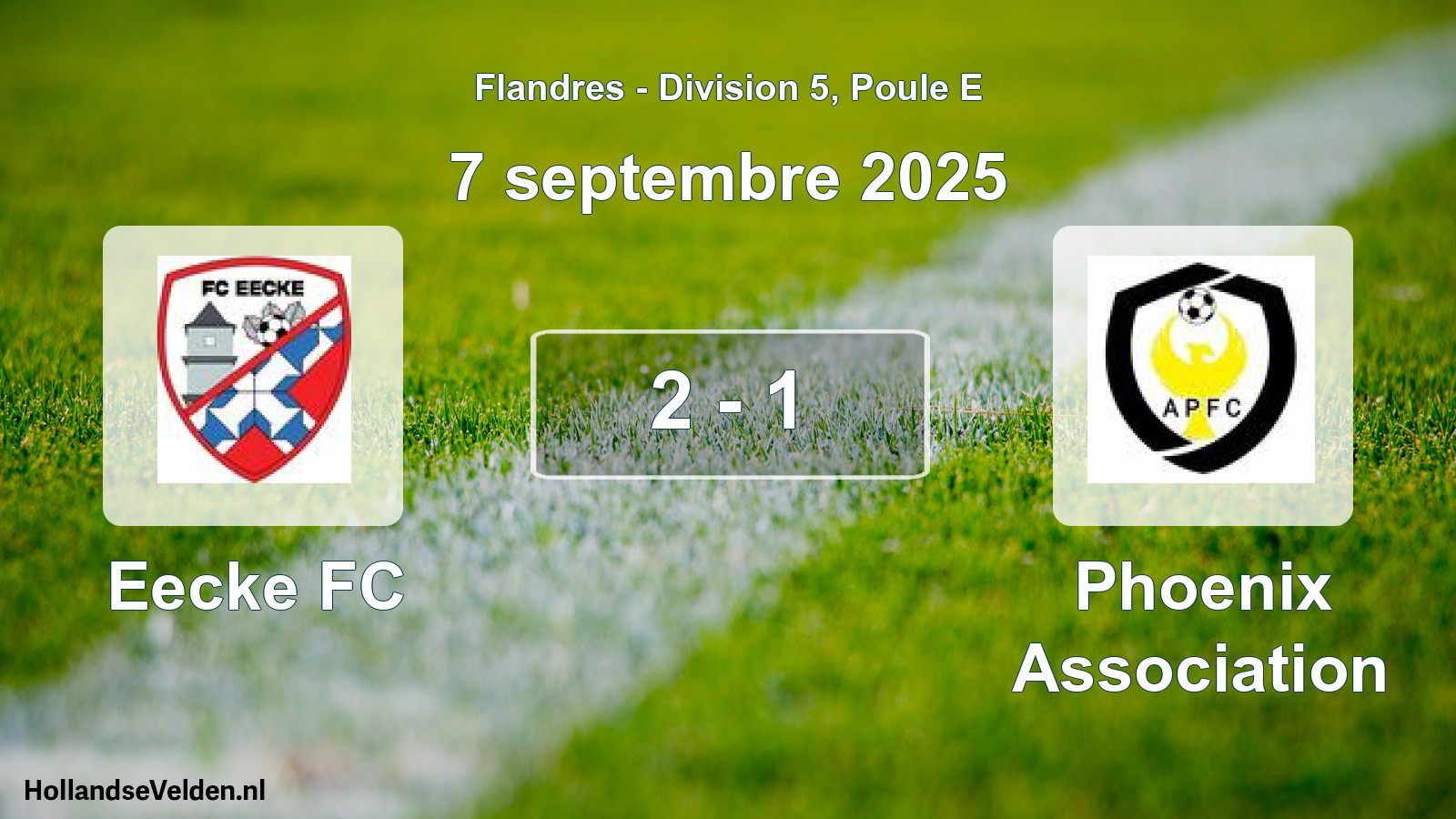 Match joué: Eecke FC - Phoenix Association 2 - 1 (7 septembre 2025)