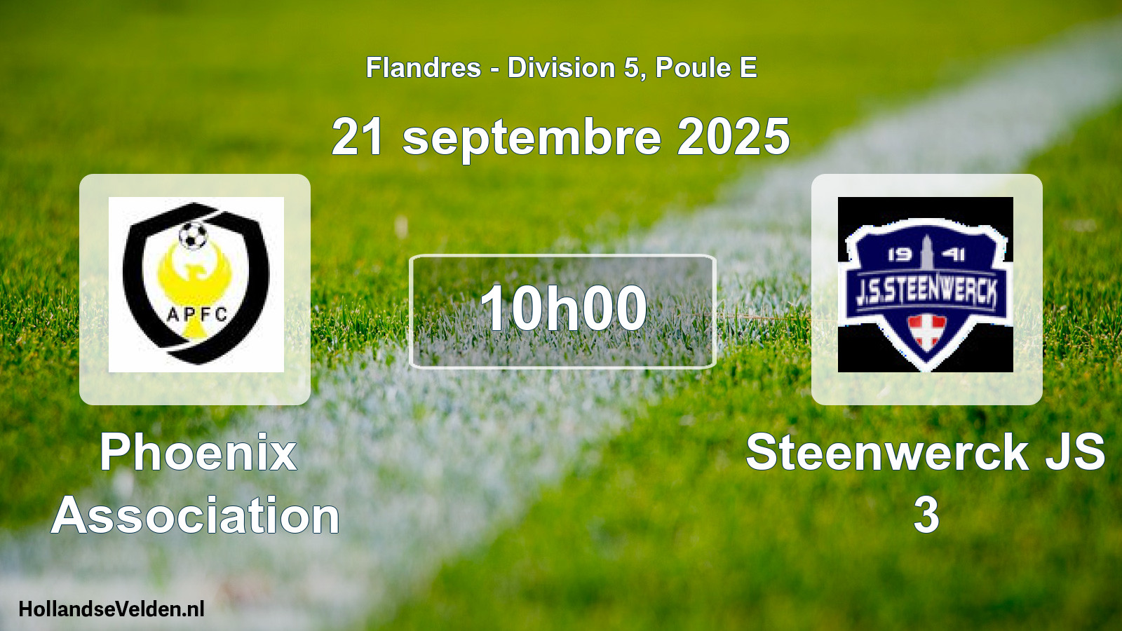 Match programmé: Phoenix Association - Steenwerck JS 3 (21 septembre 2025)