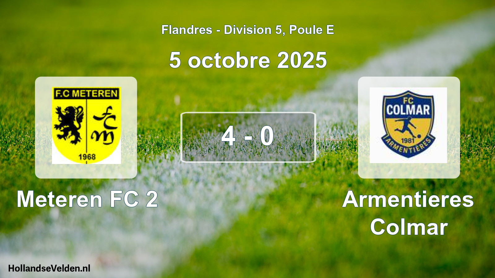 Gespeelde wedstrijd: Meteren FC 2 - Armentieres Colmar 4 - 0 (5 oktober 2025)