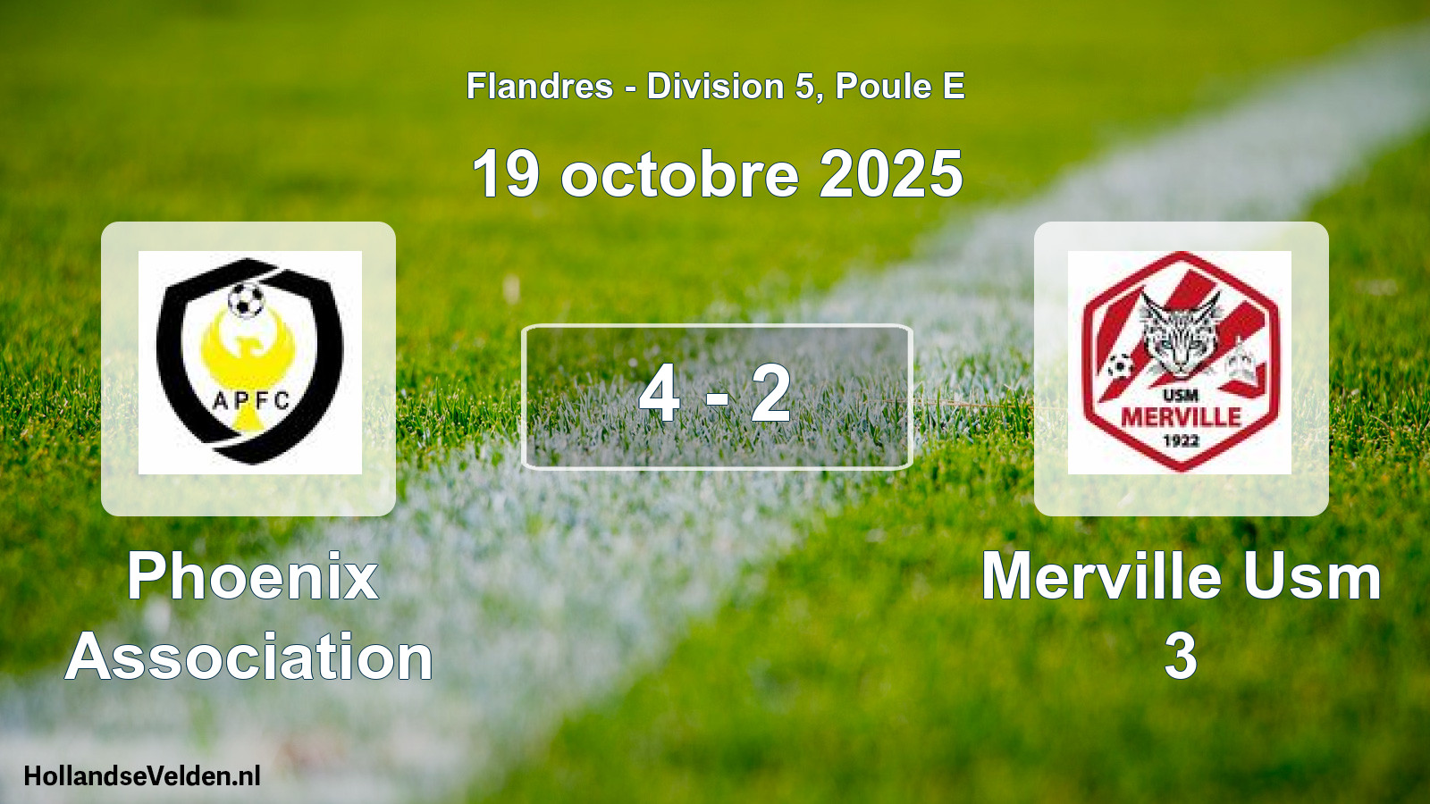 Match joué: Phoenix Association - Merville Usm 3 4 - 2 (19 octobre 2025)