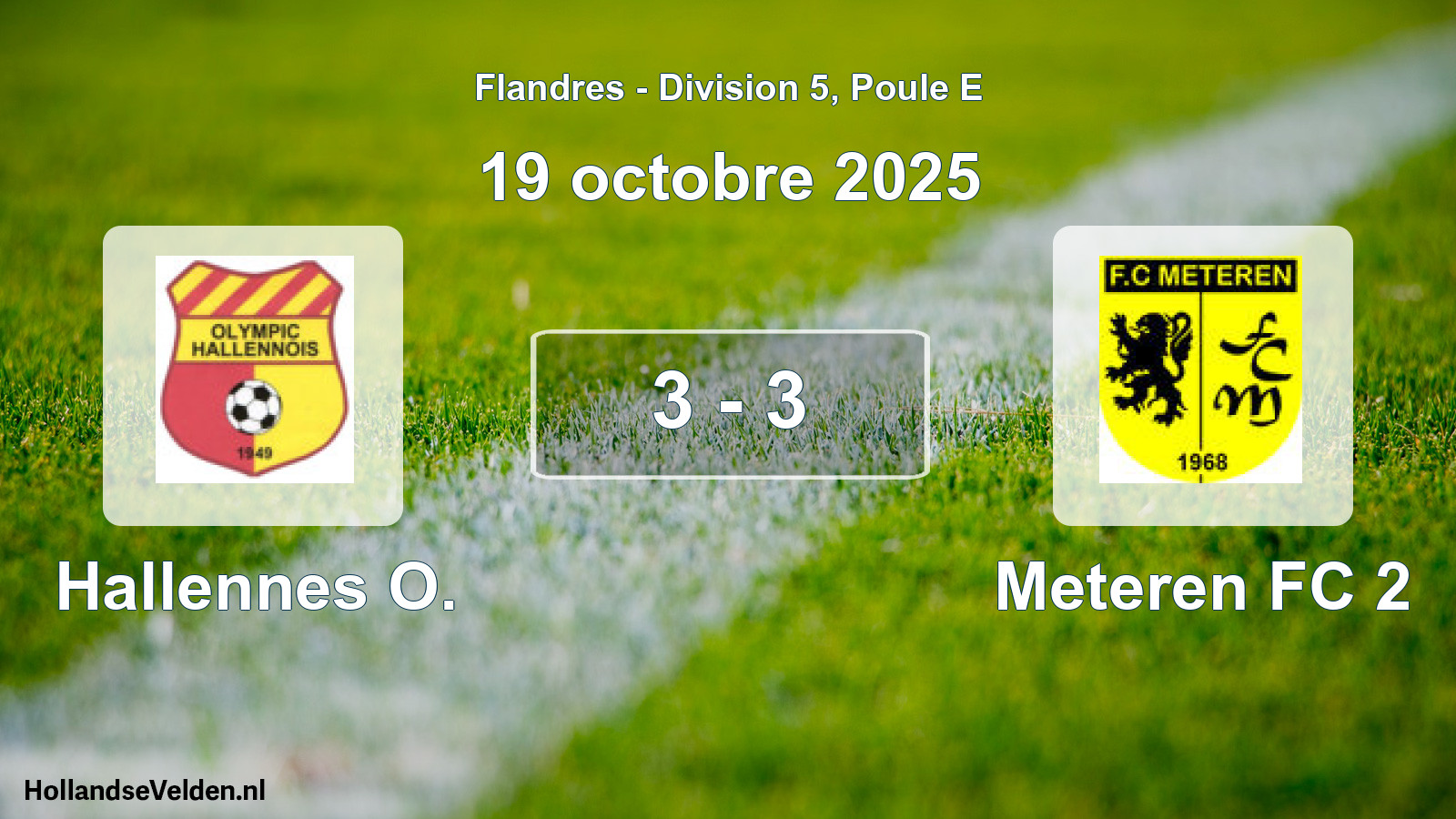 Match joué: Hallennes O. - Meteren FC 2 3 - 3 (19 octobre 2025)