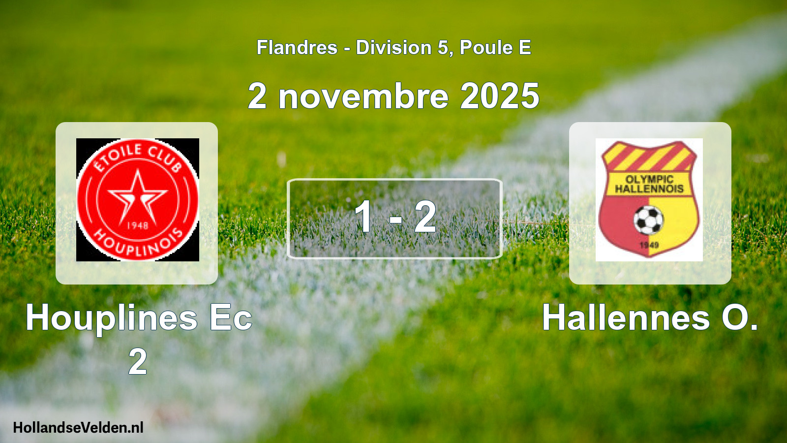 Match joué: Houplines Ec 2 - Hallennes O. 1 - 2 (2 novembre 2025)