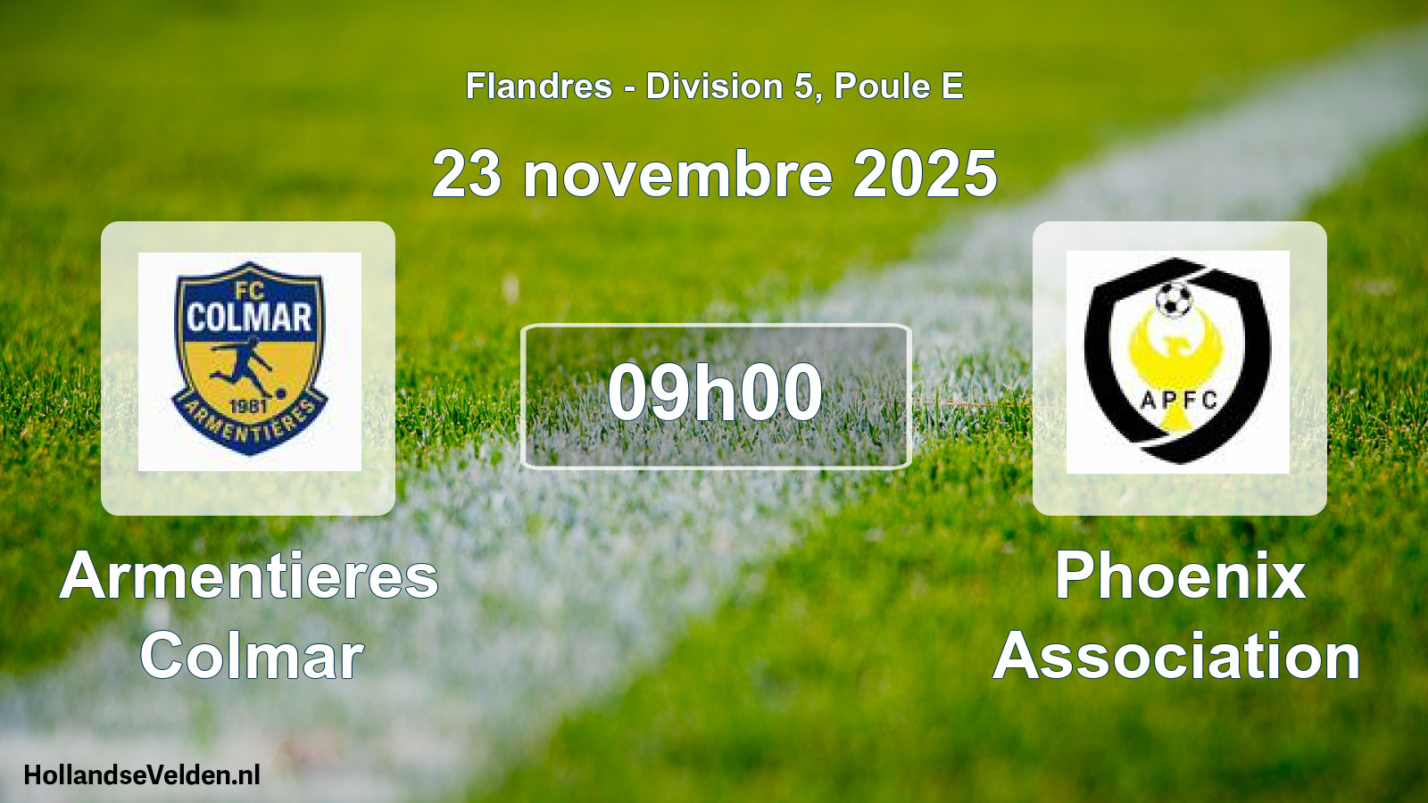 Geplande wedstrijd: Armentieres Colmar - Phoenix Association (23 november 2025)