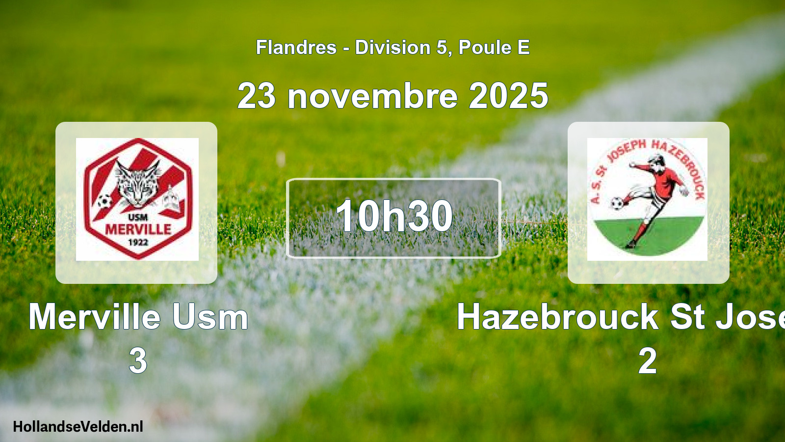 Geplande wedstrijd: Merville Usm 3 - Hazebrouck St Joseph 2 (23 november 2025)