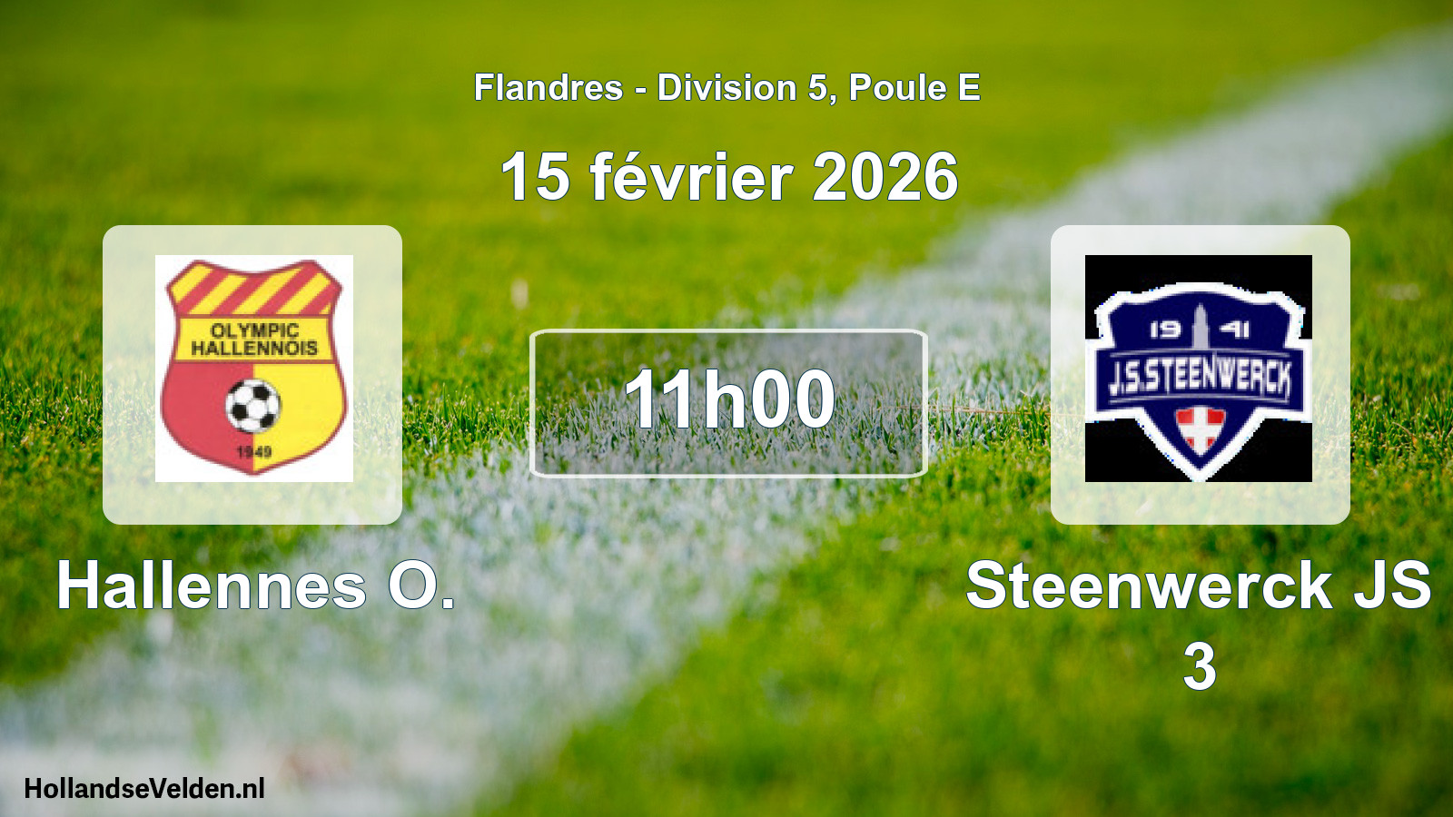 Geplande wedstrijd: Hallennes O. - Steenwerck JS 3 (15 februari 2026)