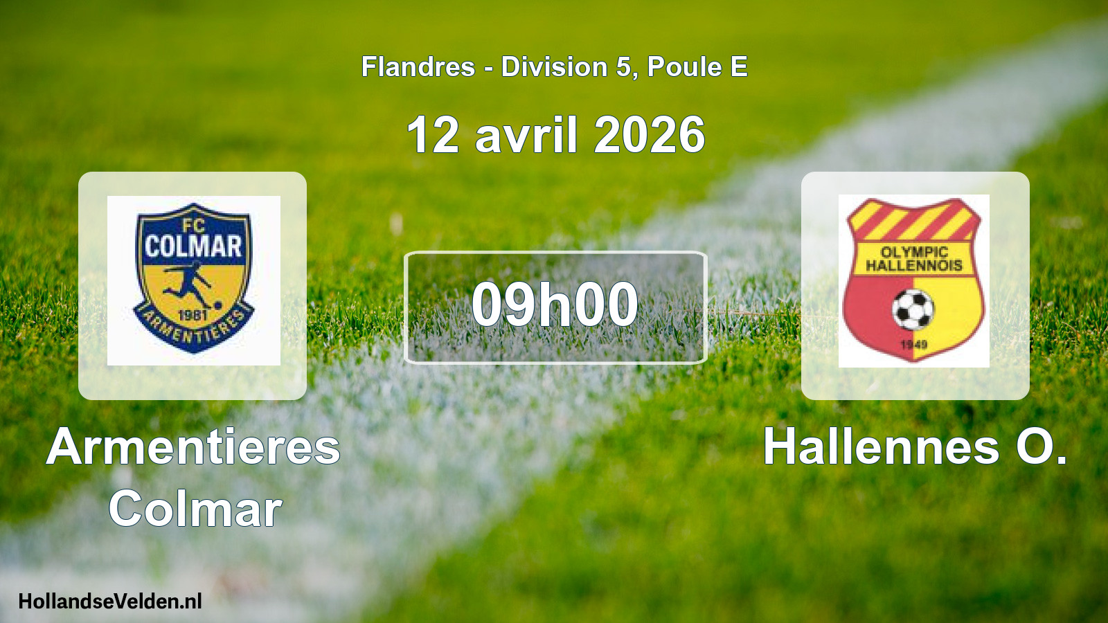 Match programmé: Armentieres Colmar - Hallennes O. (12 avril 2026)