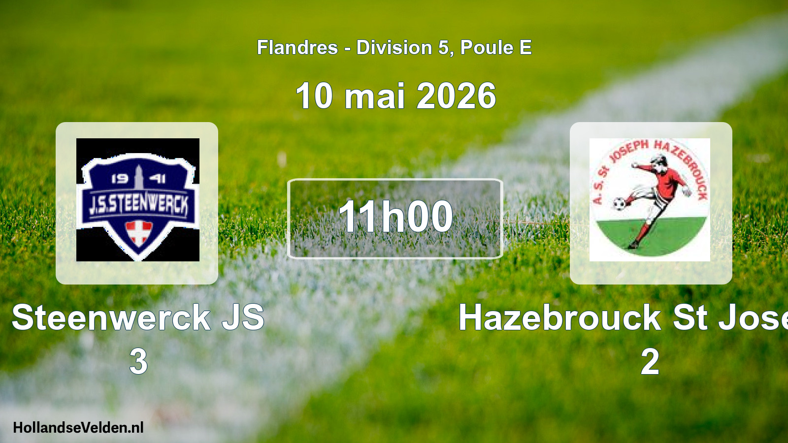 Geplande wedstrijd: Steenwerck JS 3 - Hazebrouck St Joseph 2 (10 mei 2026)