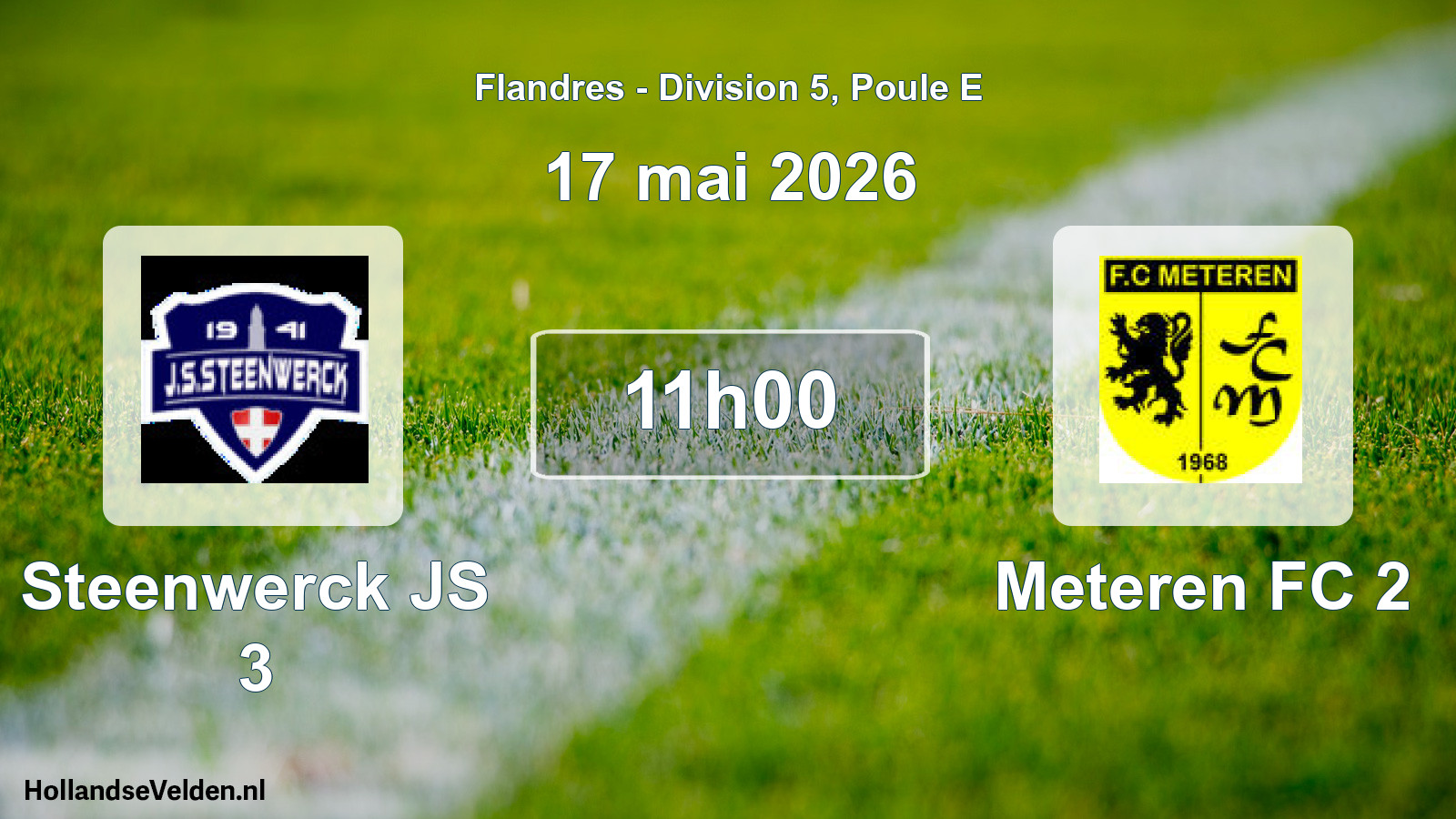 Match programmé: Steenwerck JS 3 - Meteren FC 2 (17 mai 2026)