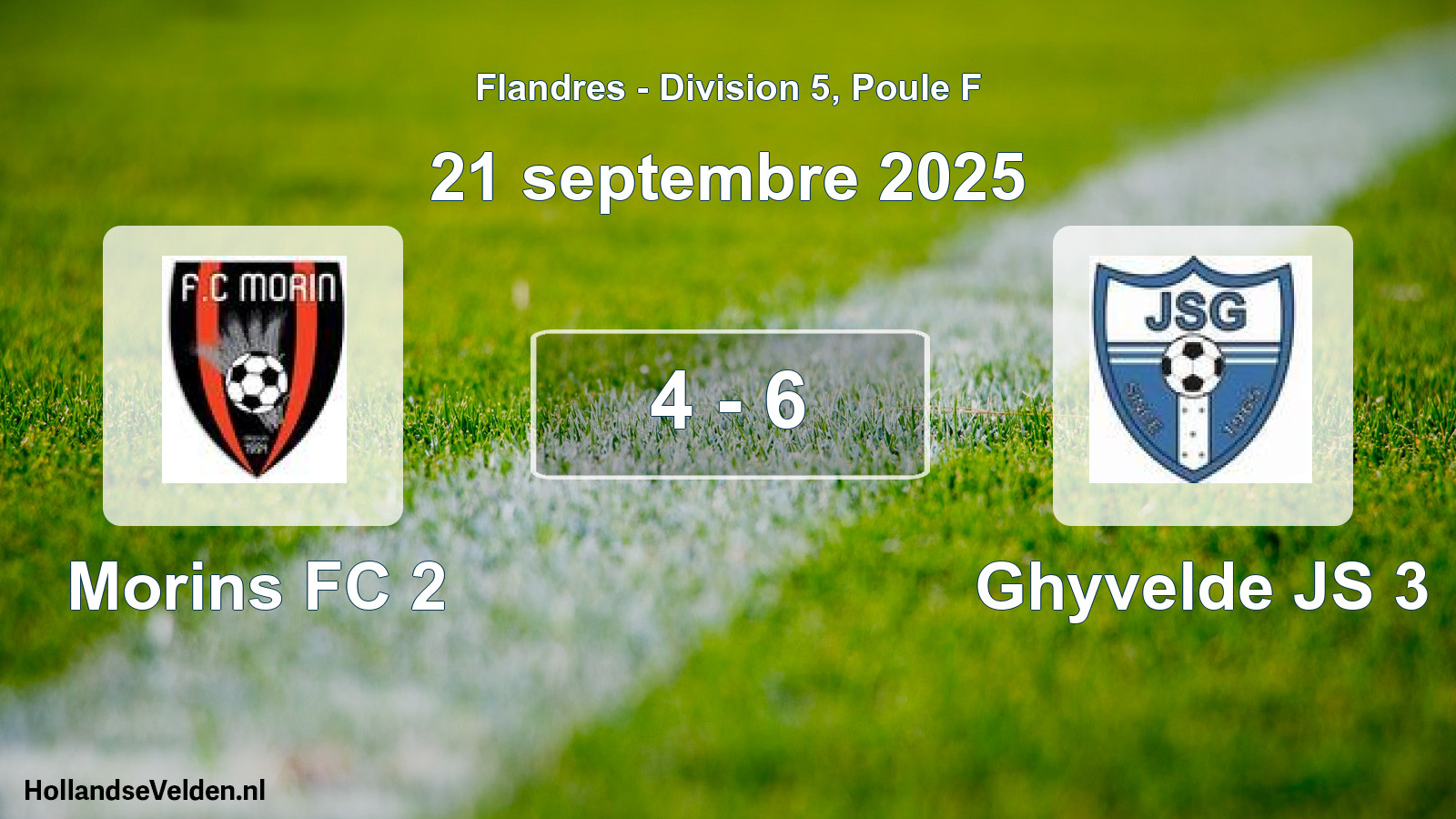 Match joué: Morins FC 2 - Ghyvelde JS 3 4 - 6 (21 septembre 2025)