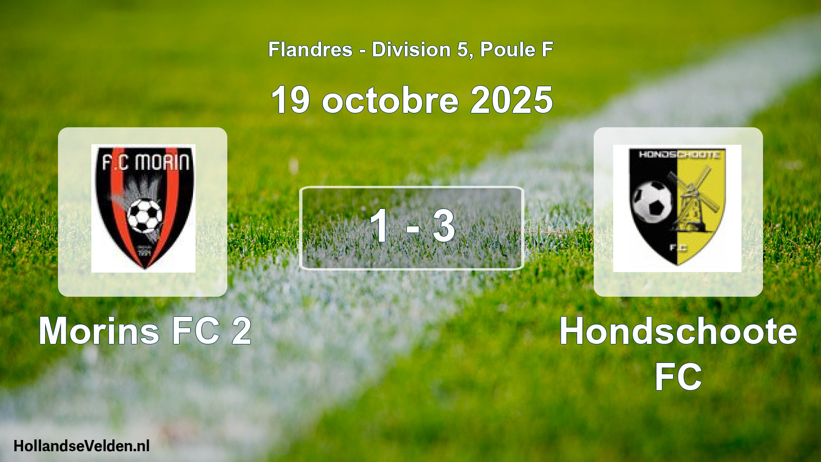 Match joué: Morins FC 2 - Hondschoote FC 1 - 3 (19 octobre 2025)